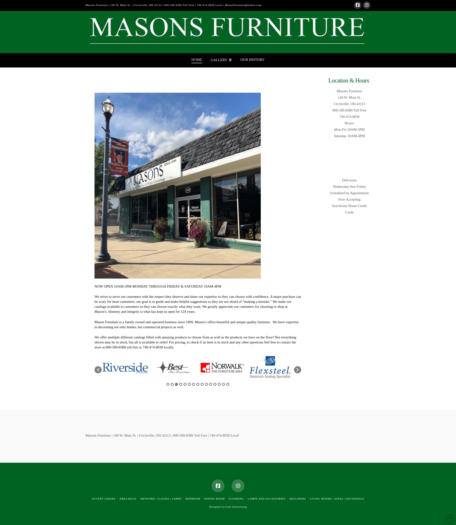 Screenshot of masonfurniturecircleville.com