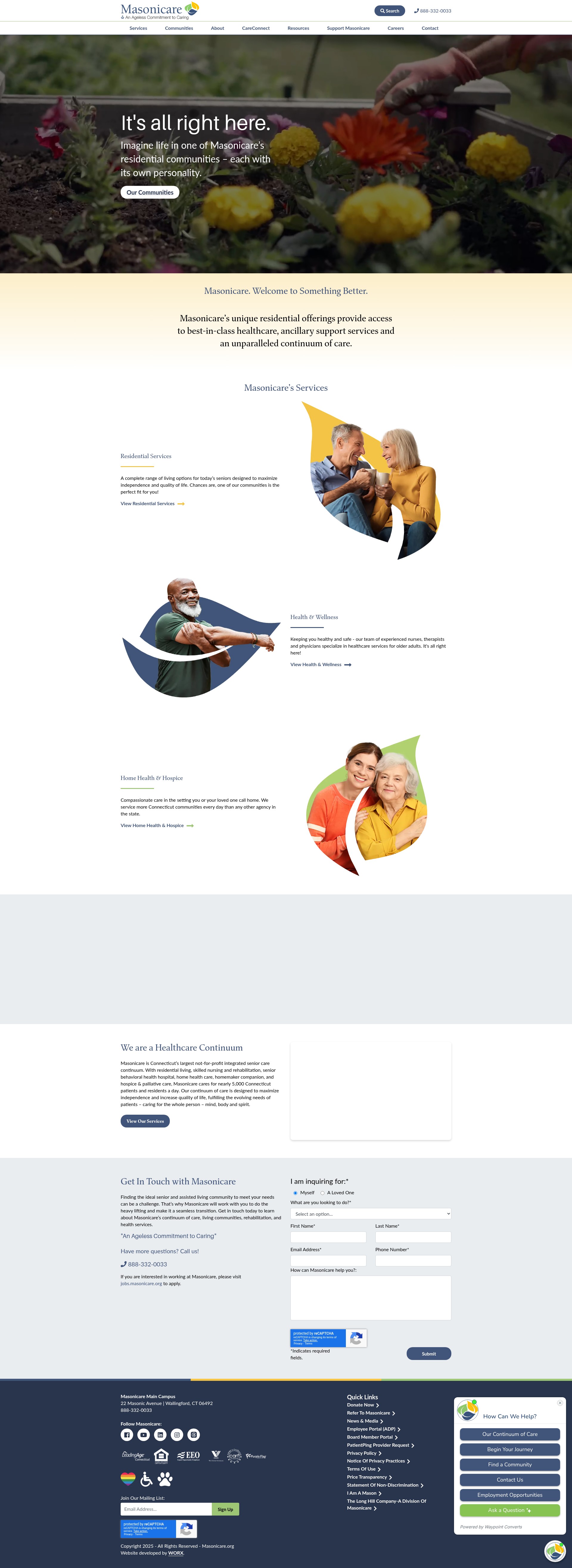 Screenshot of masonicare.org