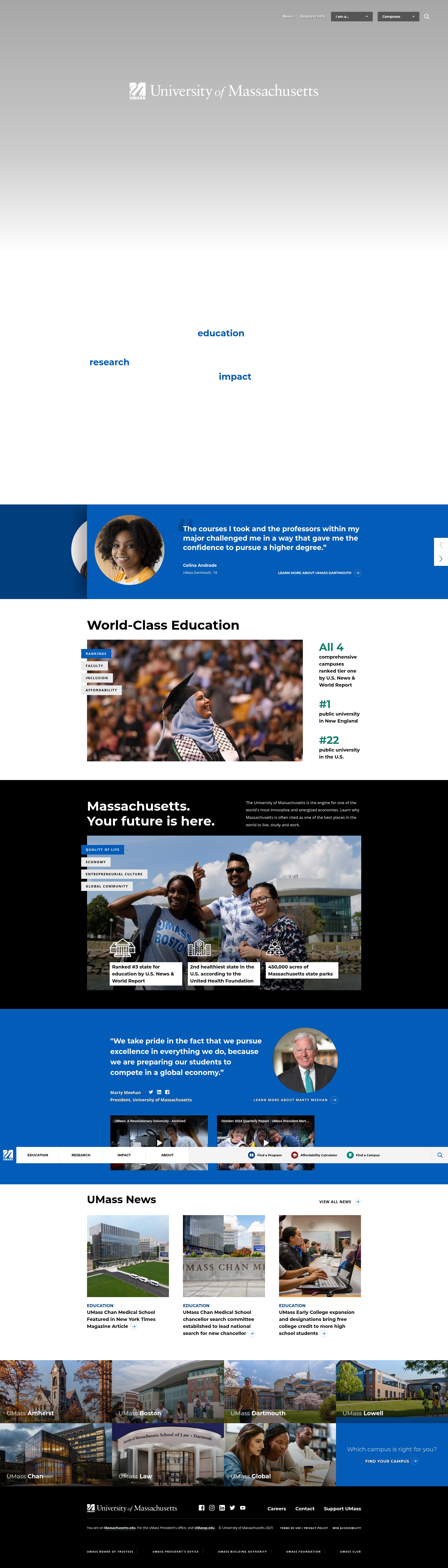 Screenshot of massachusetts.edu