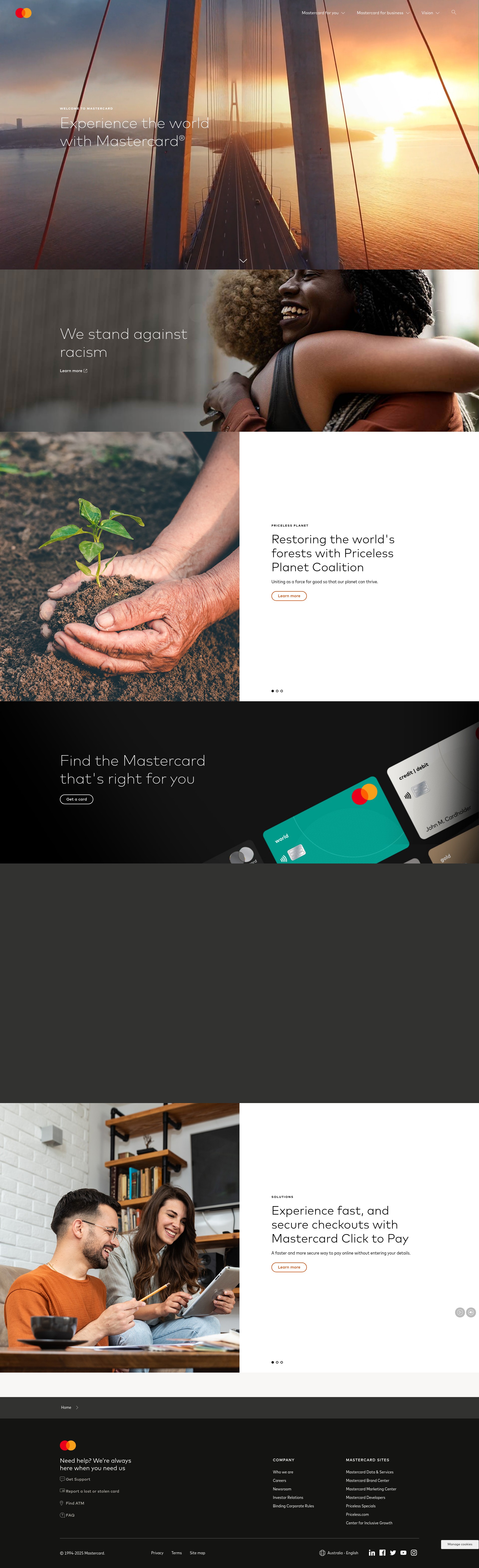 Screenshot of mastercard.com.au