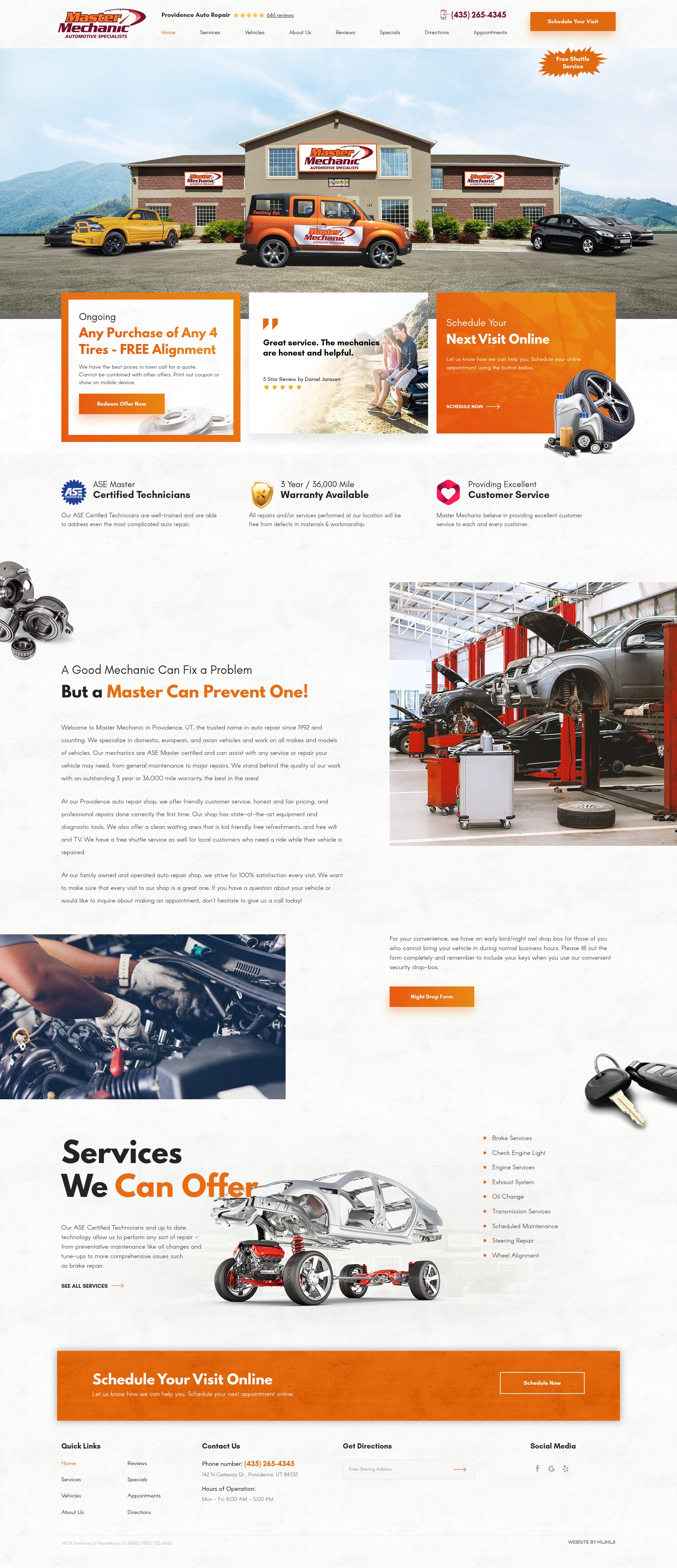 Screenshot of mastermechanicauto.com