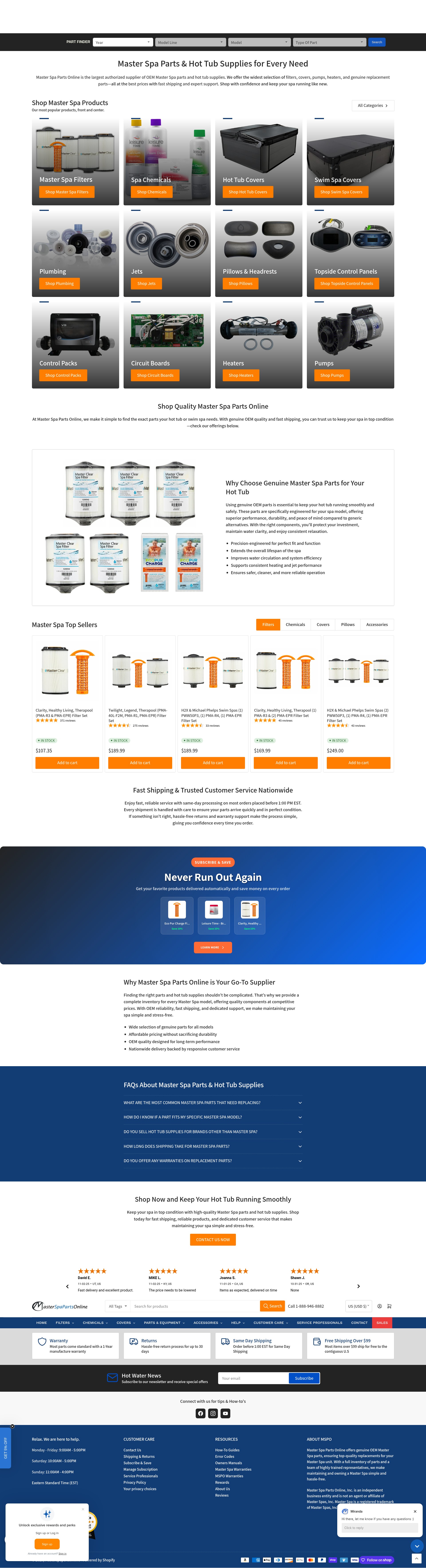 Screenshot of masterspapartsonline.com