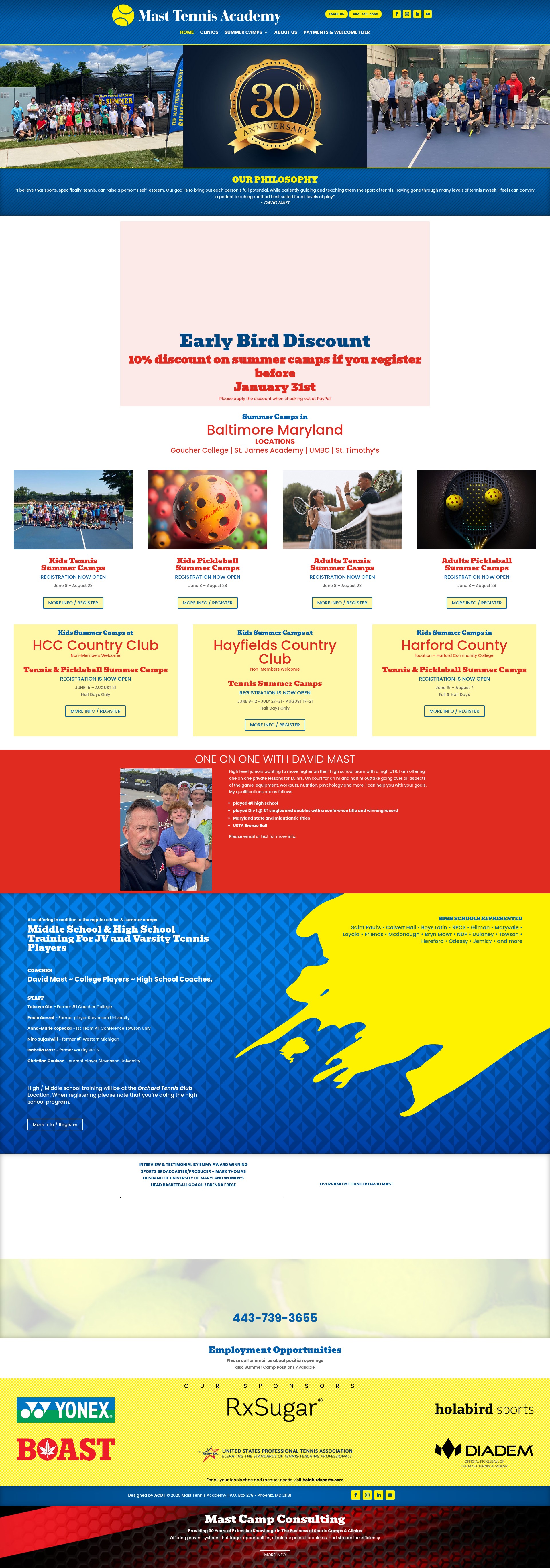 Screenshot of masttennisacademy.com