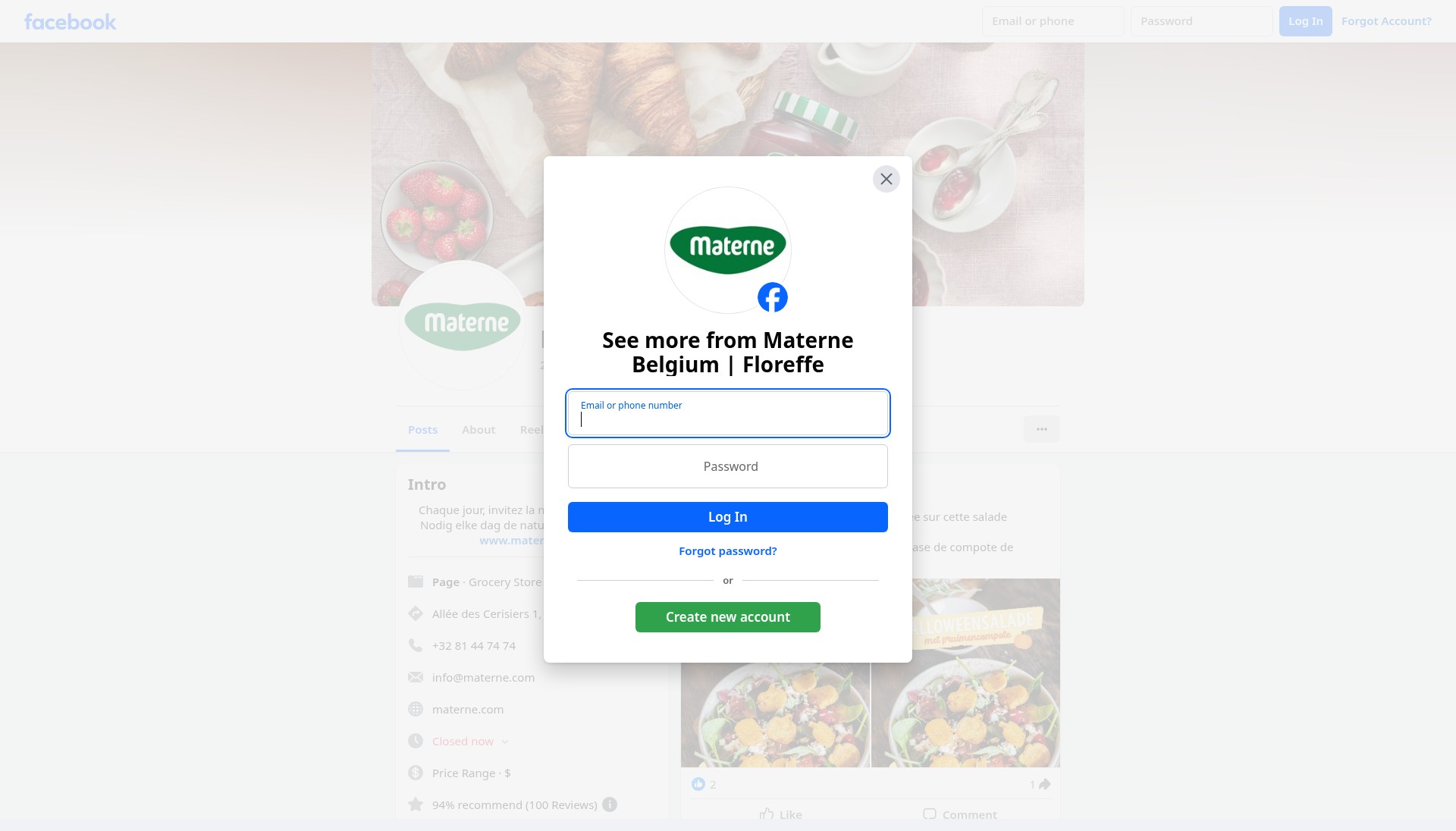 Screenshot of materne.com