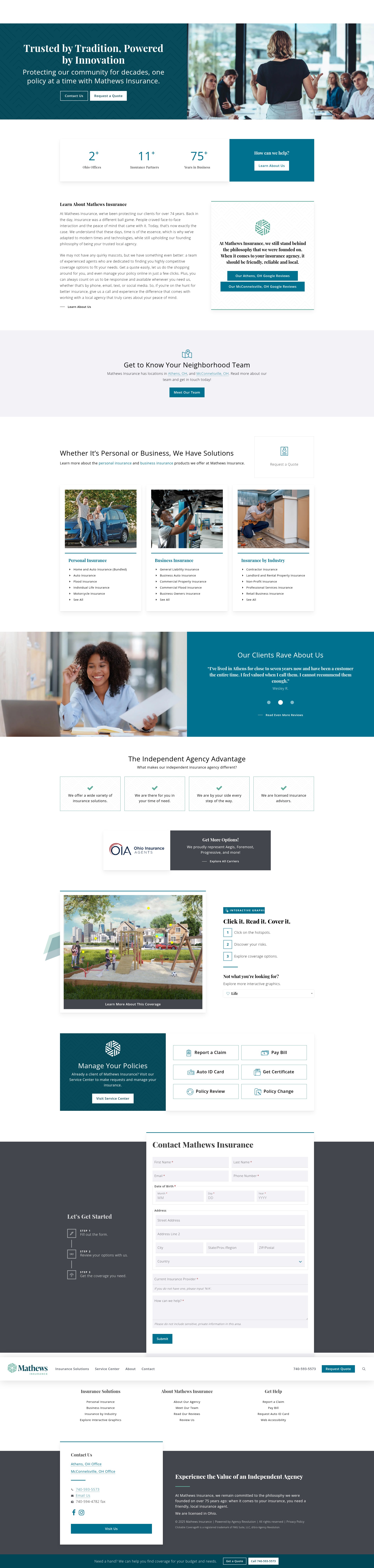 Screenshot of mathewsinsurance.com