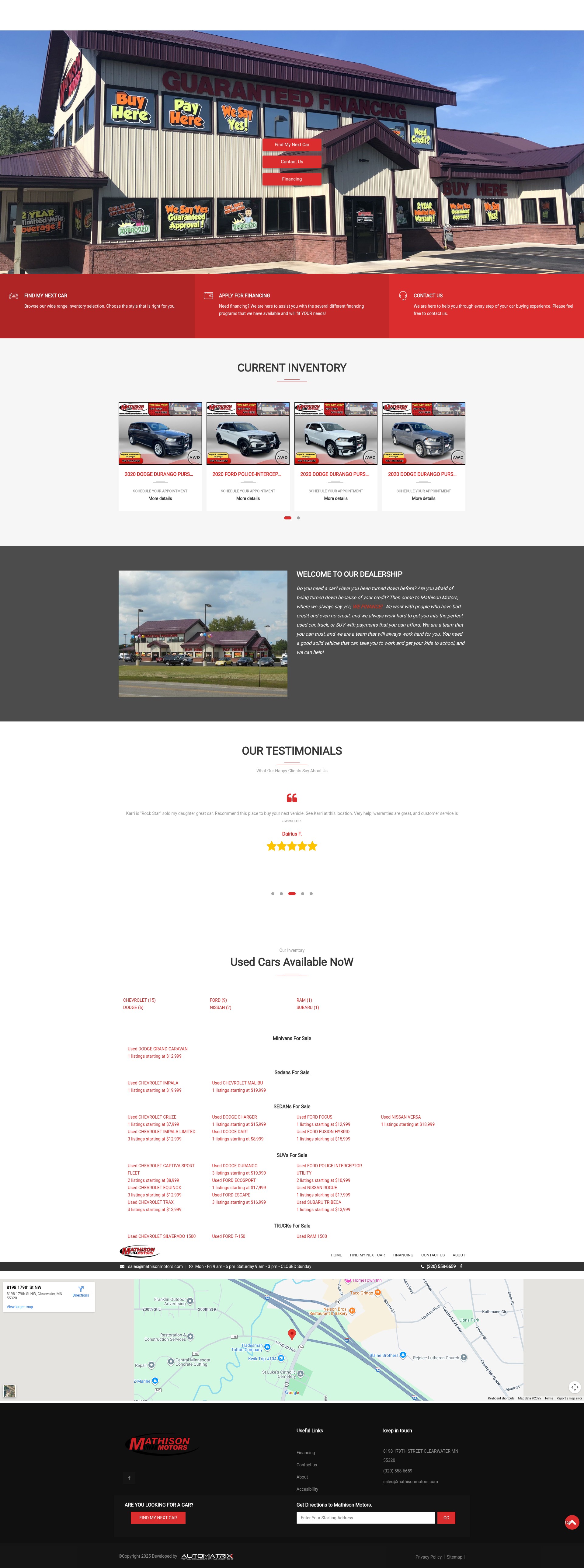 Screenshot of mathisonmotors.com