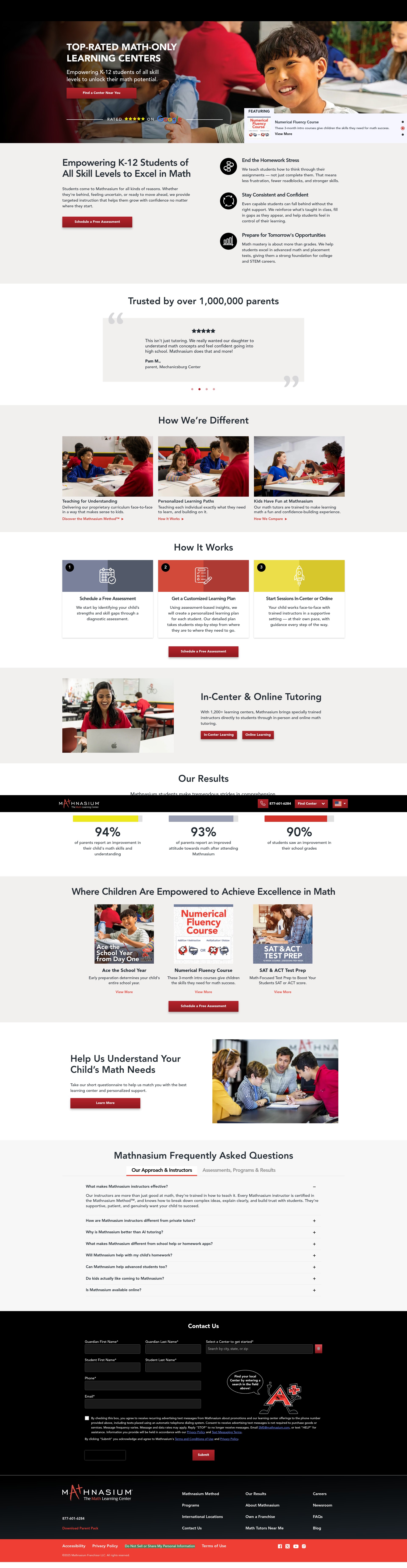 Screenshot of mathnasium.com