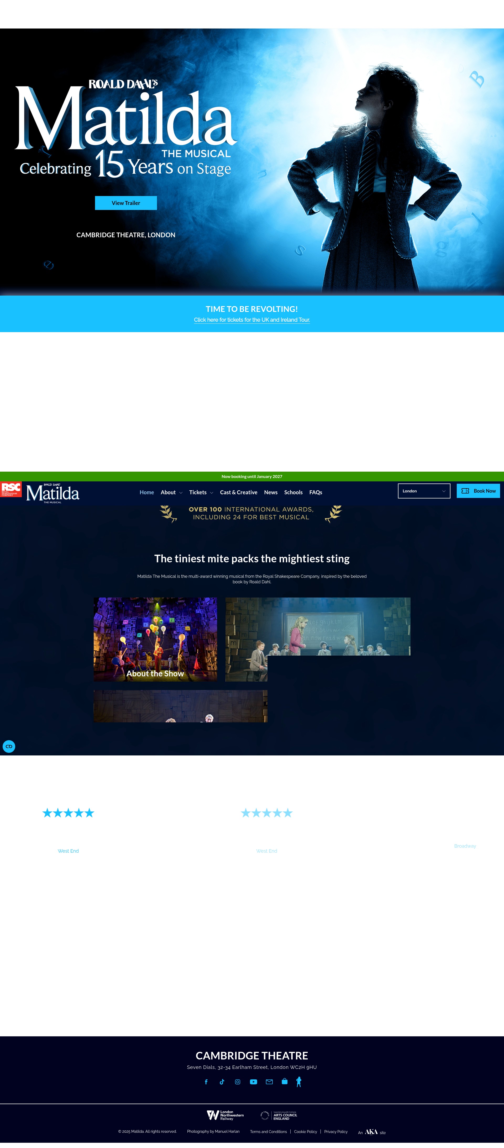 Screenshot of matildathemusical.com
