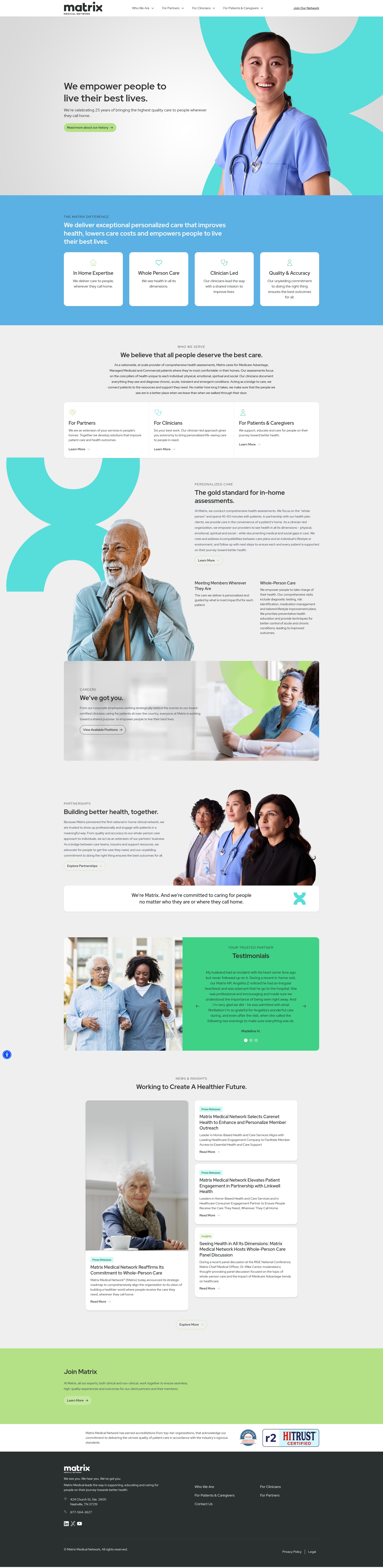 Screenshot of matrixmedicalnetwork.com