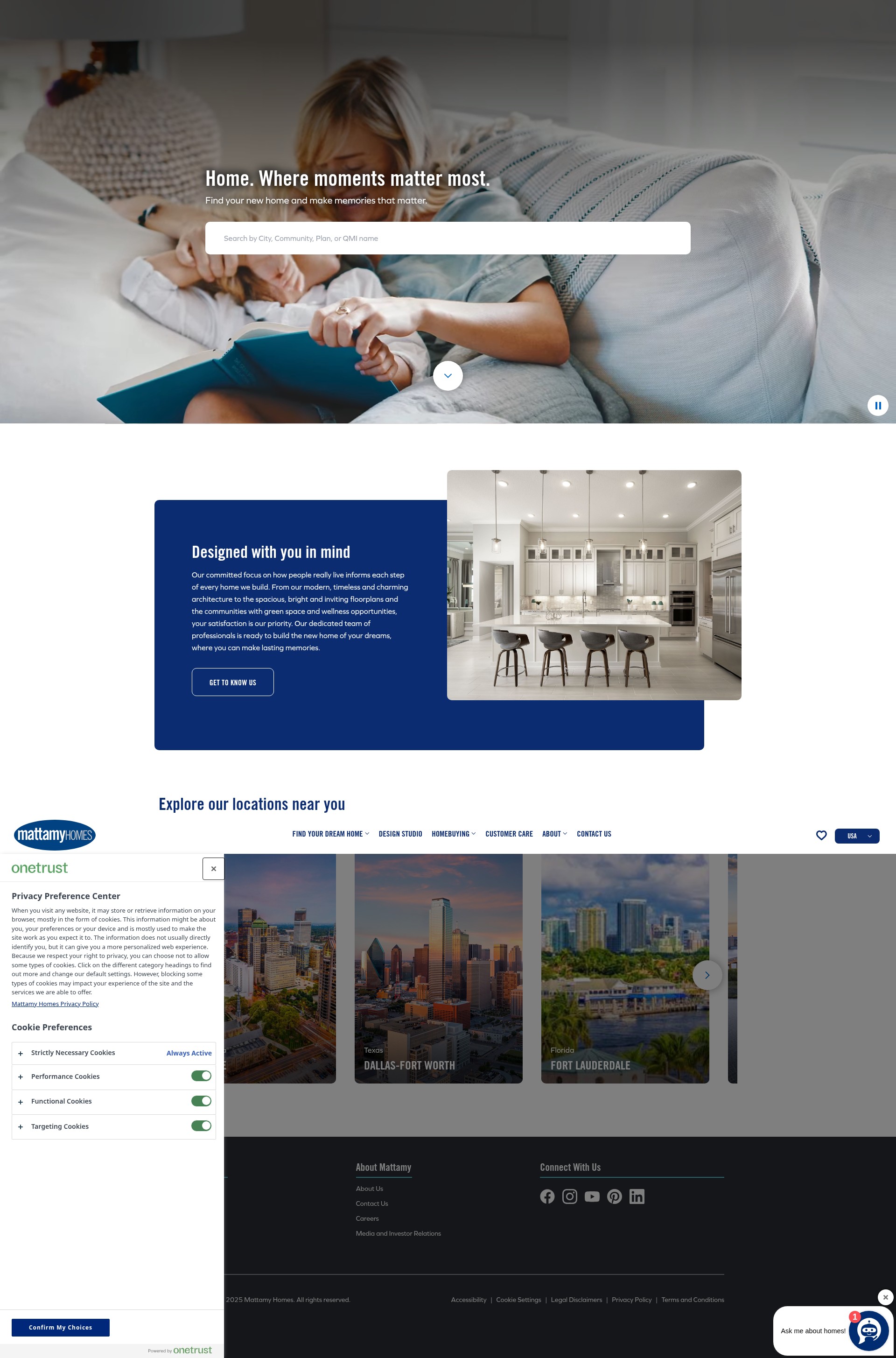 Screenshot of mattamyhomes.com