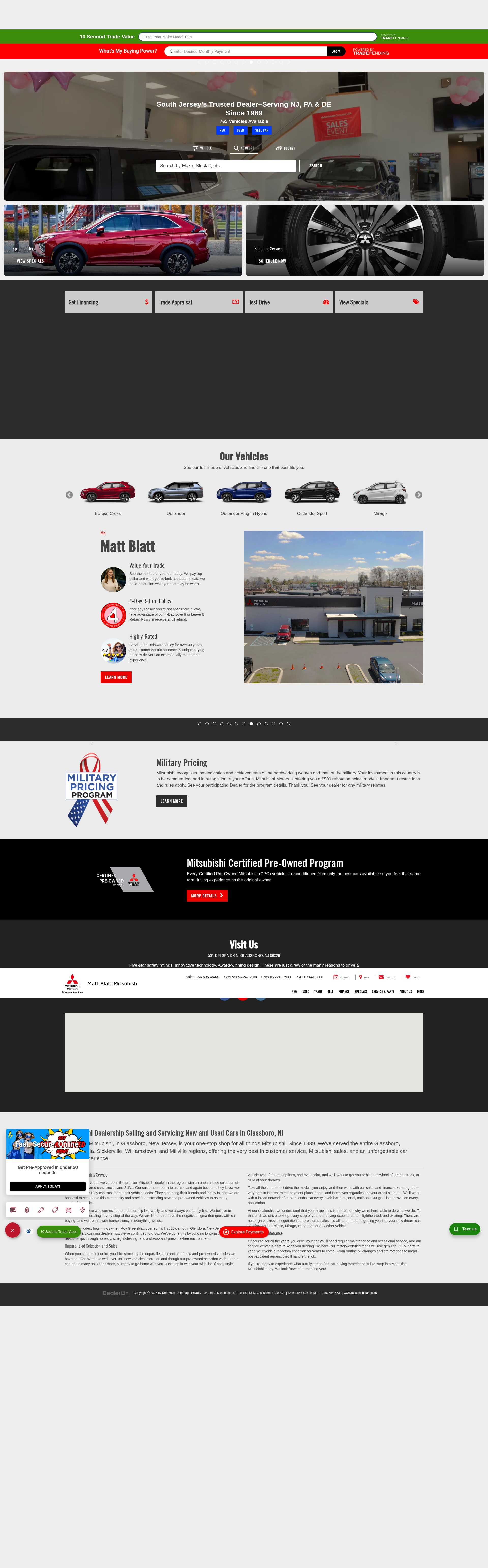 Screenshot of mattblattmitsubishi.com