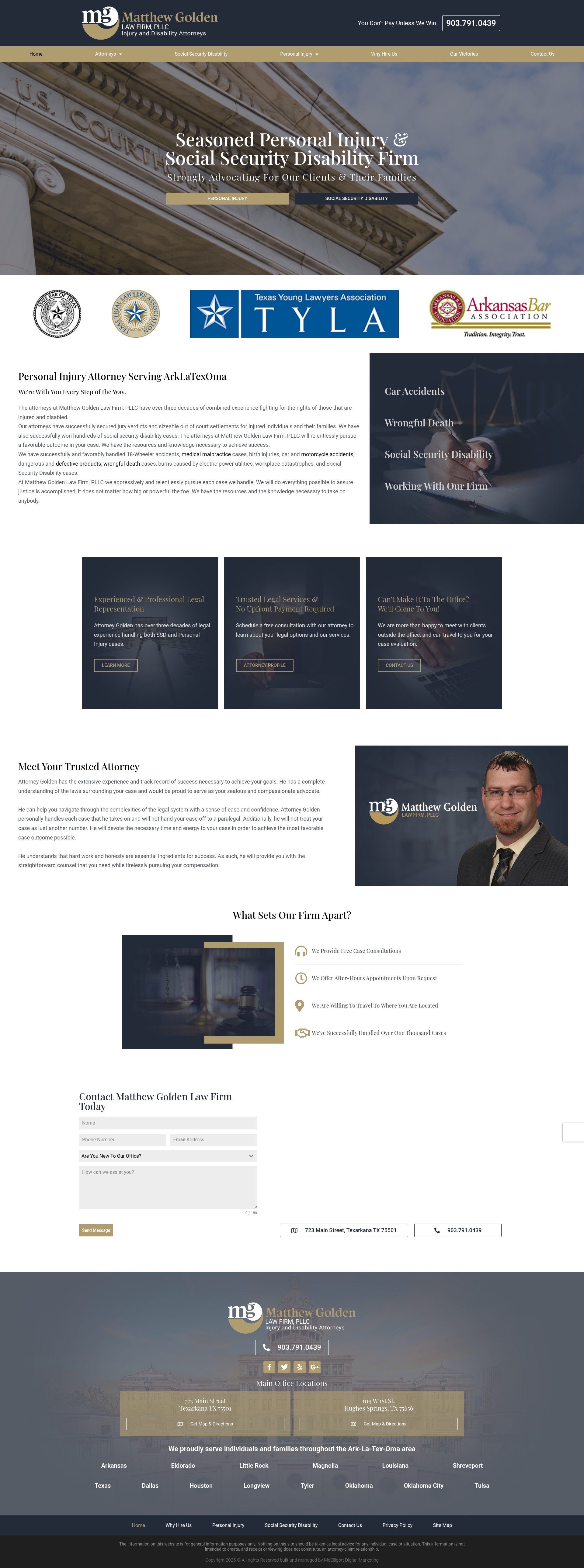 Screenshot of mattgoldenfirm.com