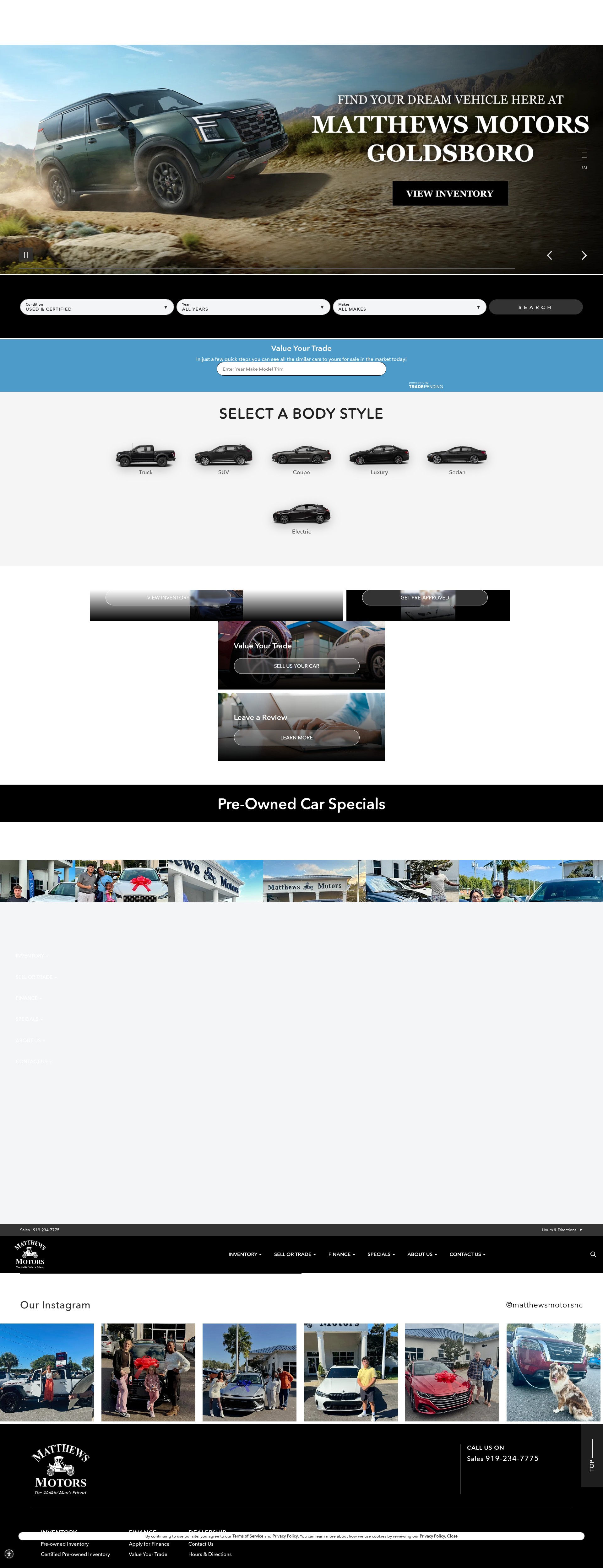 Screenshot of matthewsmotorsgoldsboro.com