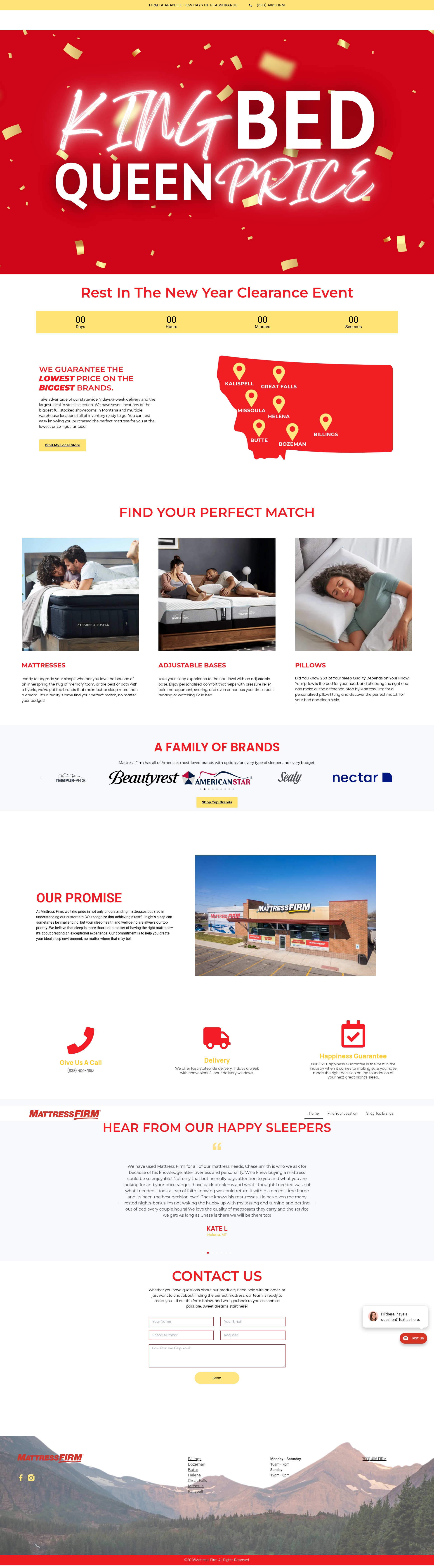 Screenshot of mattressfirmmt.com