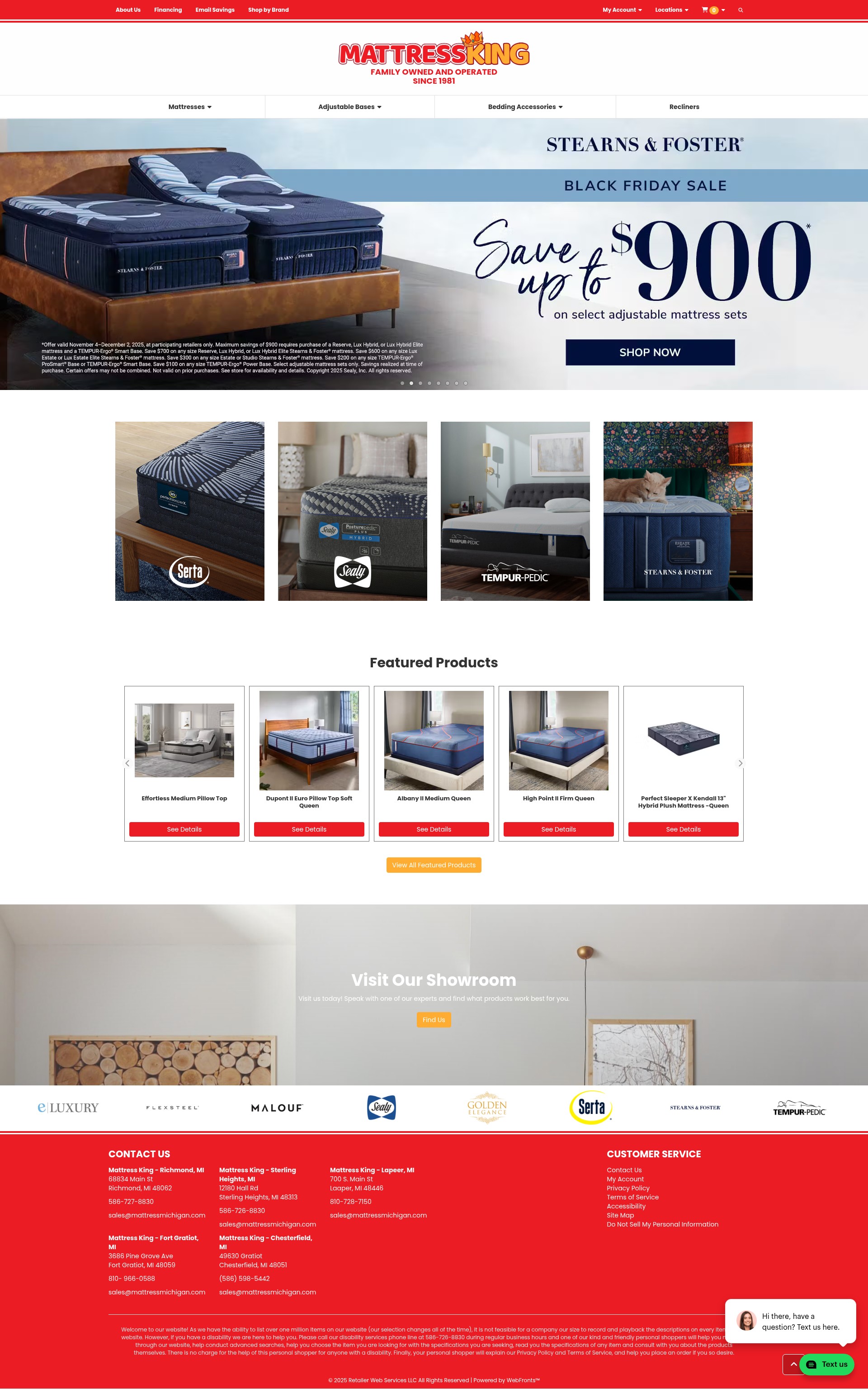 Screenshot of mattressmichigan.com