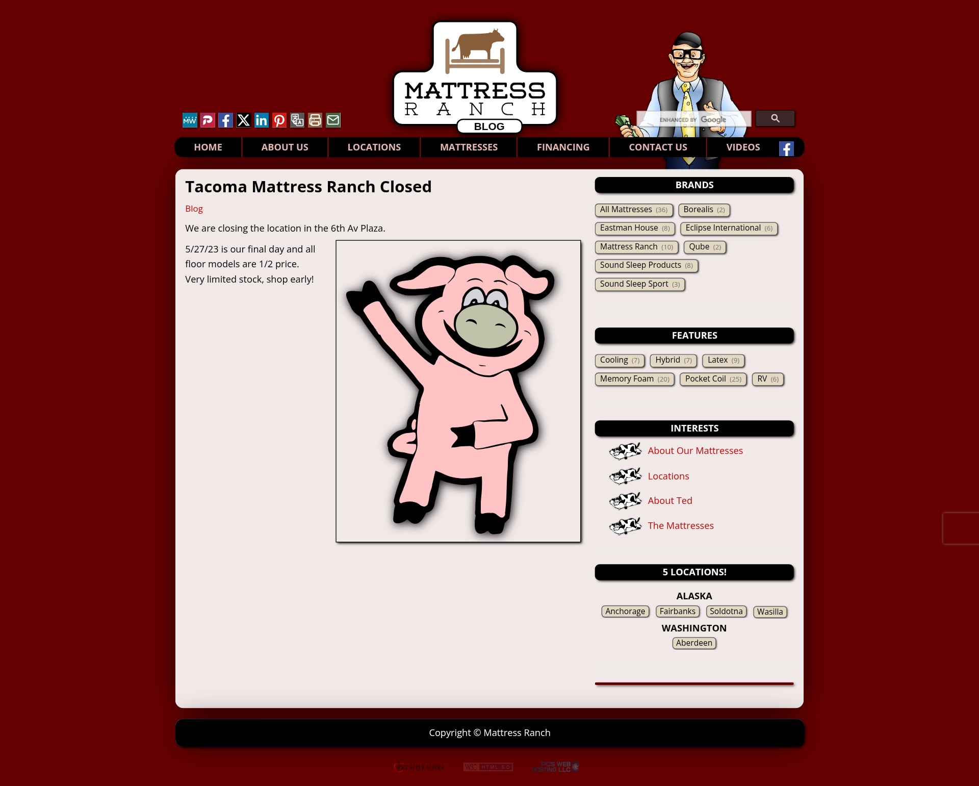 Screenshot of mattressranch.com