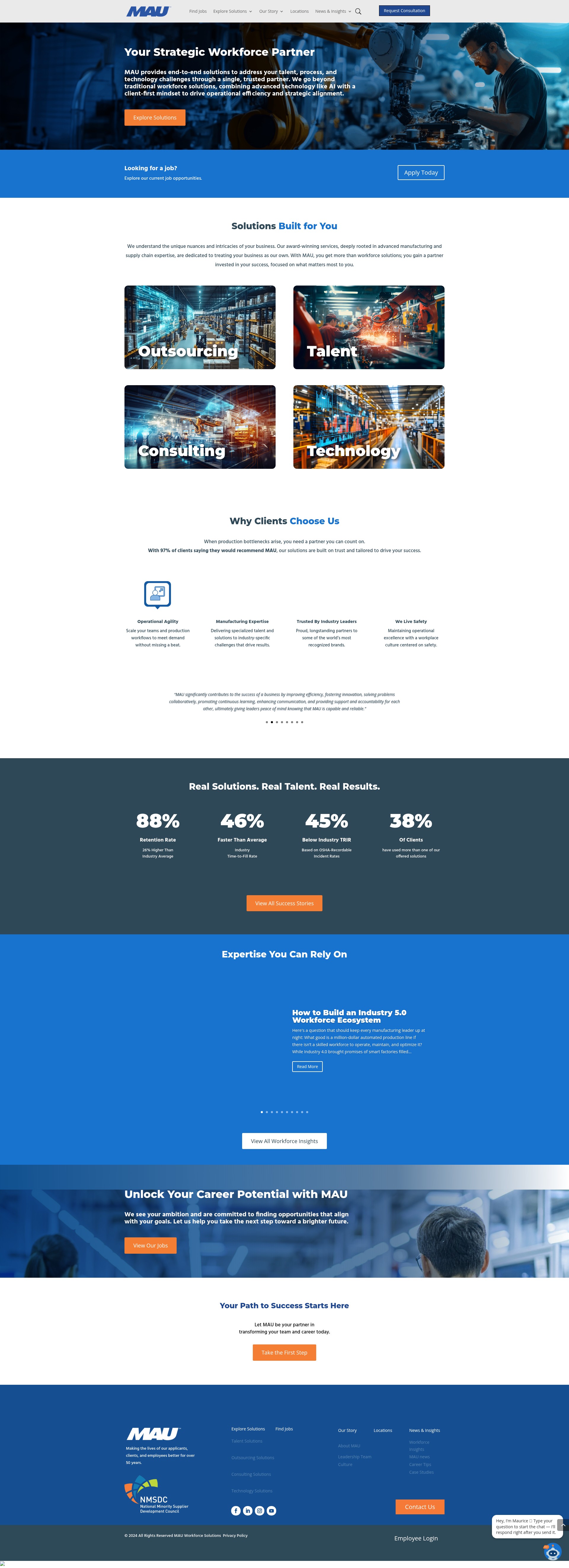 Screenshot of mau.com