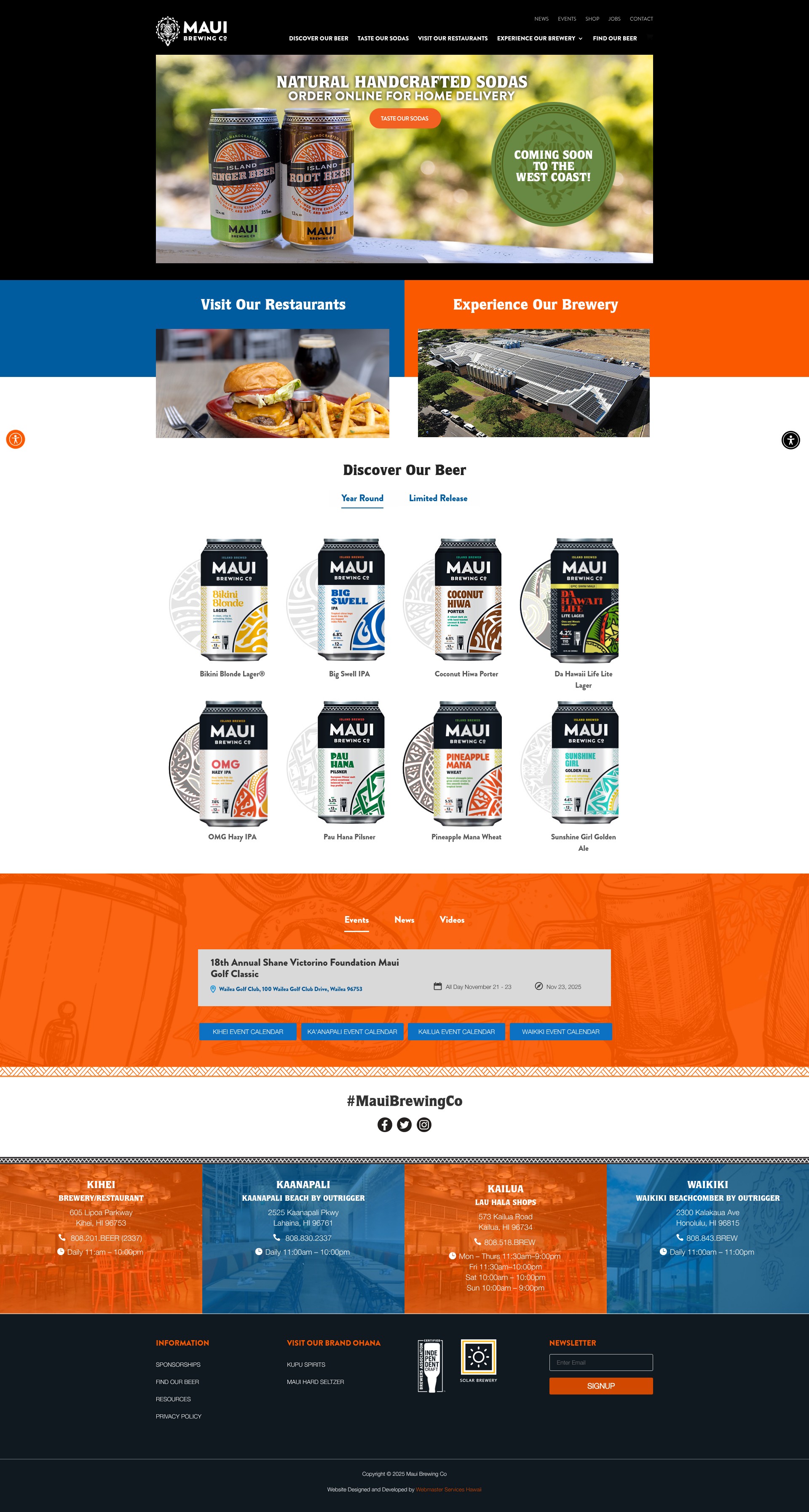 Screenshot of mauibrewingco.com