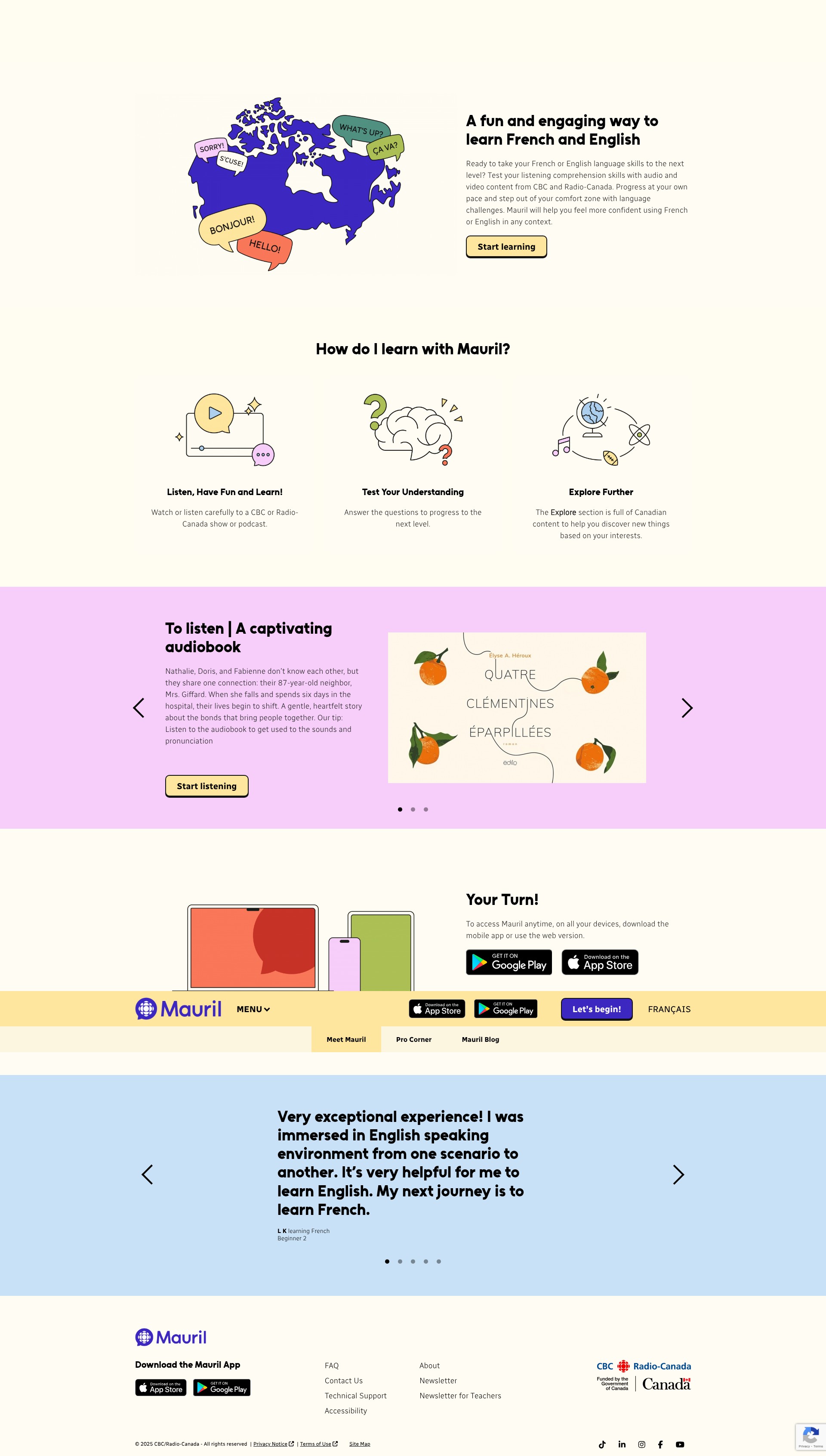 Screenshot of mauril.ca