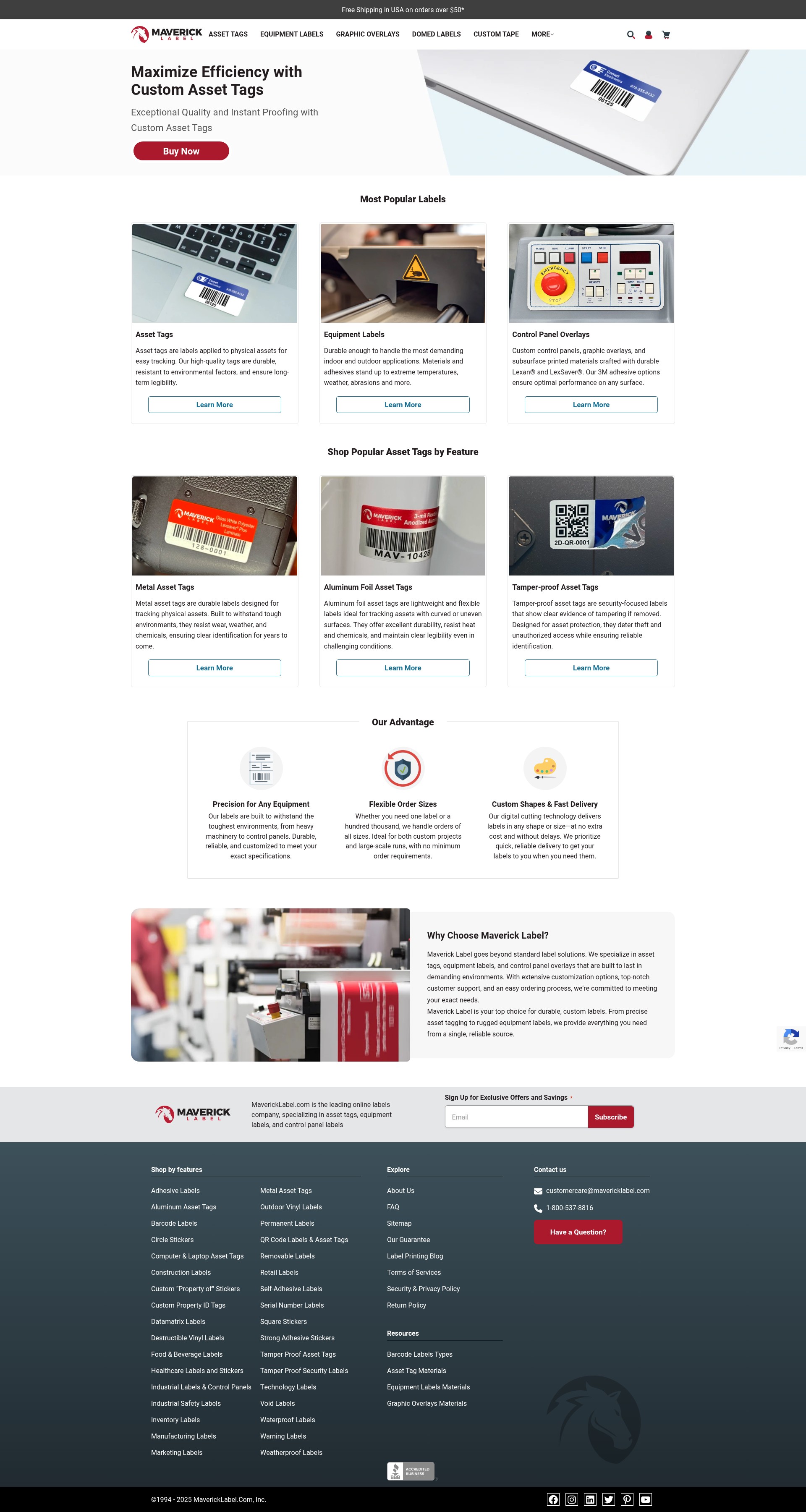 Screenshot of mavericklabel.com