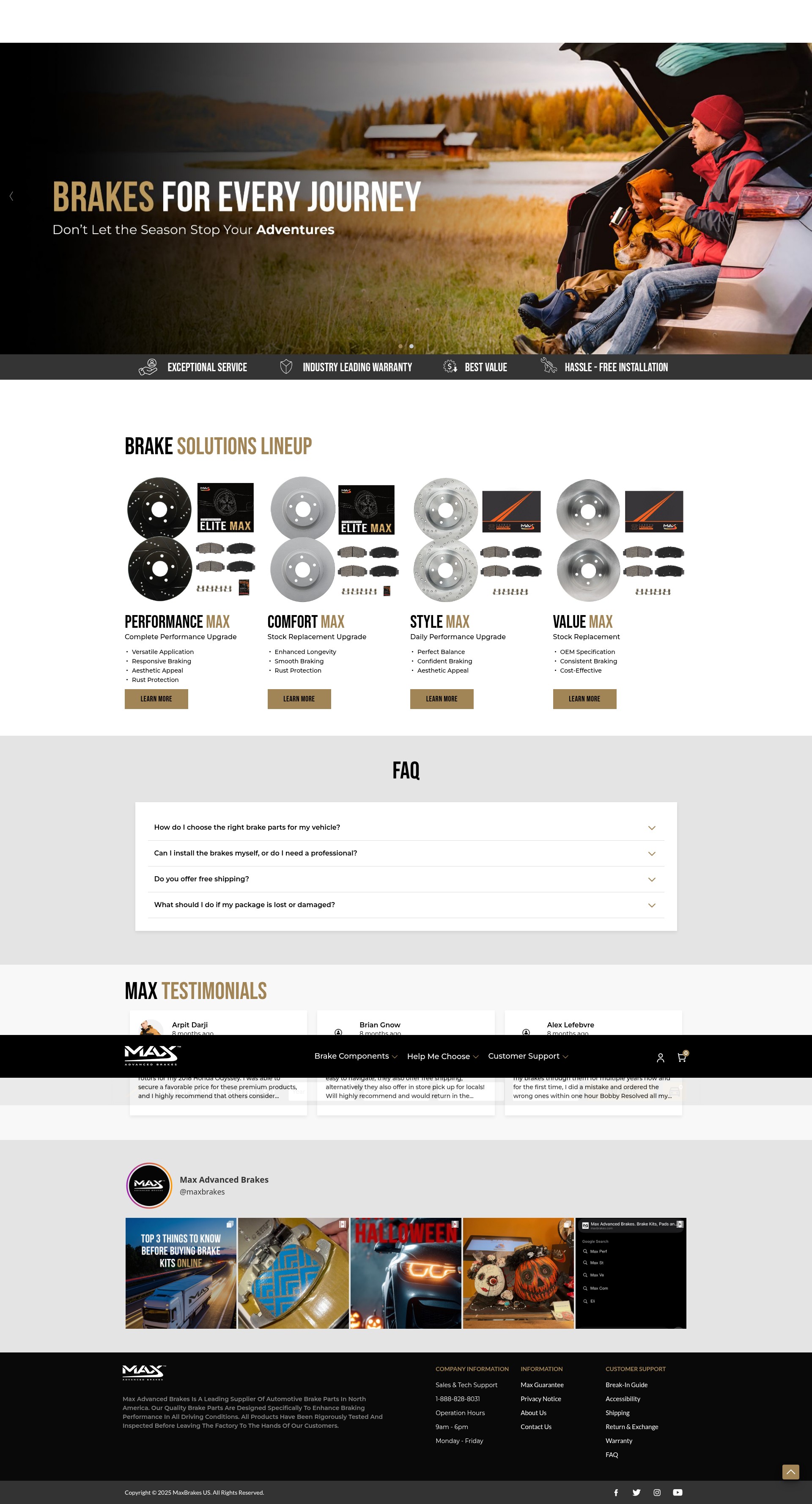 Screenshot of maxbrakes.com