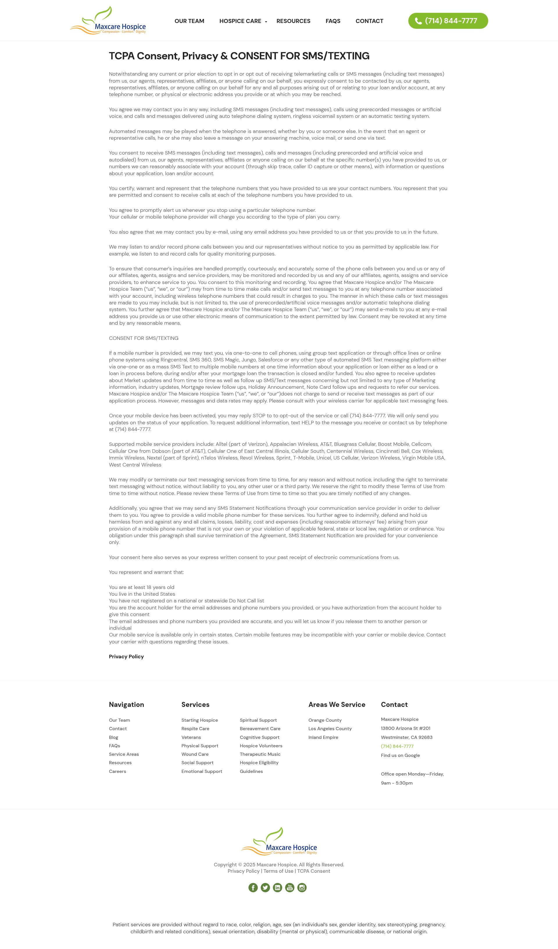 Screenshot of maxcarehospice.com