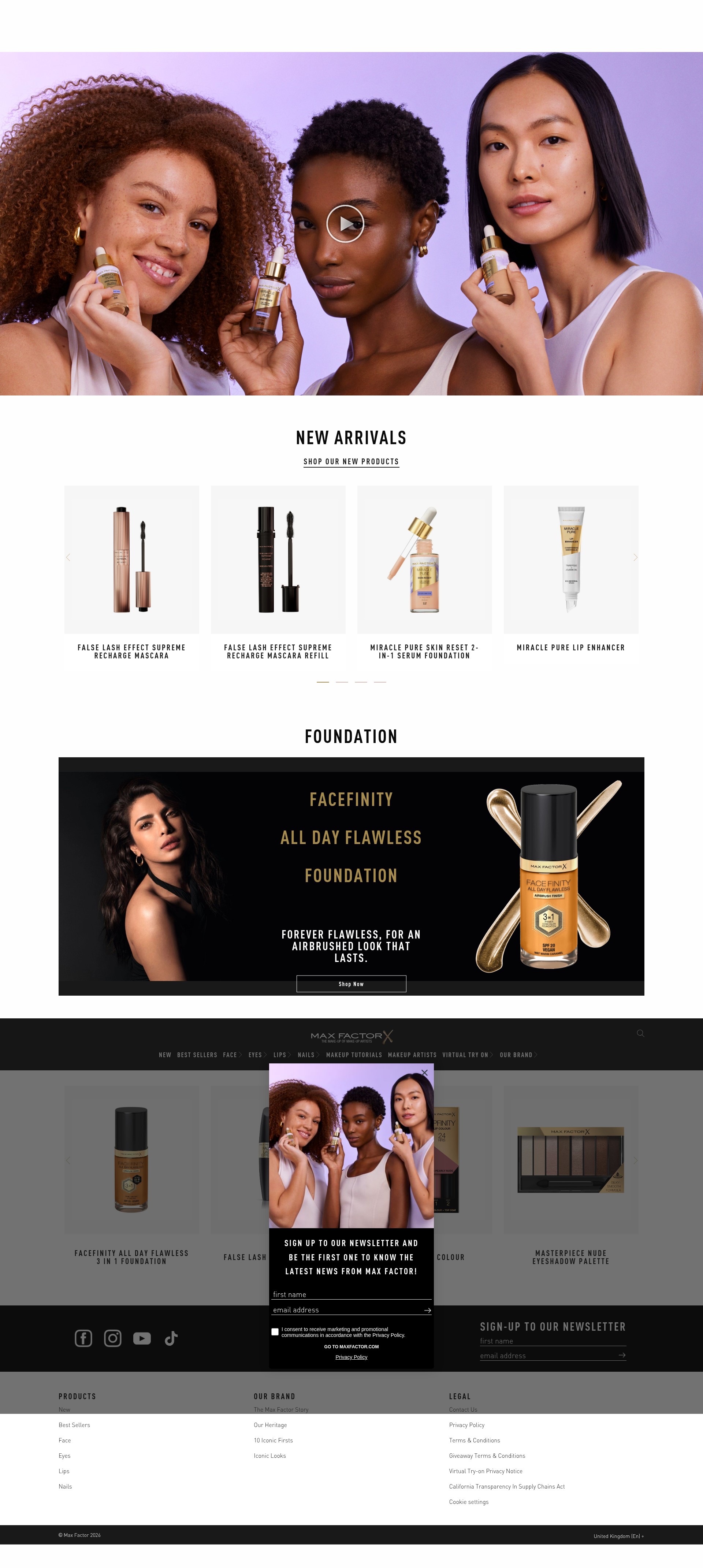 Screenshot of maxfactor.com