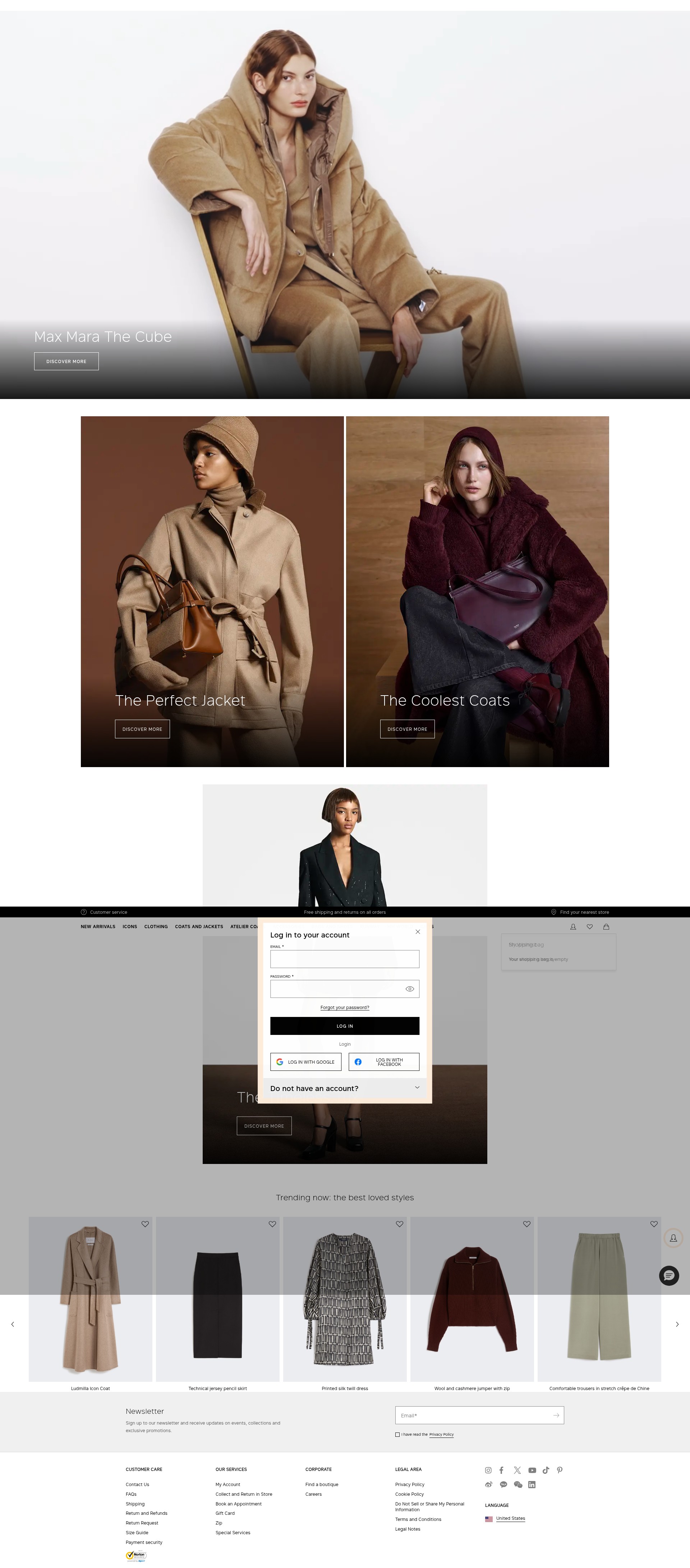 Screenshot of maxmara.com