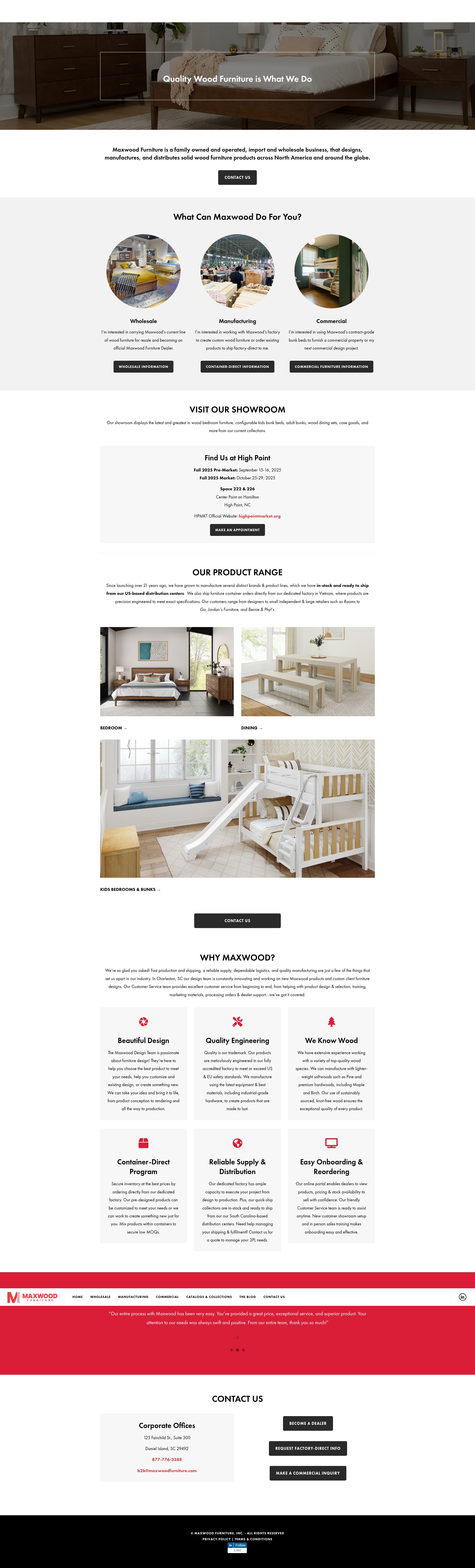 Screenshot of maxwoodfurniture.com