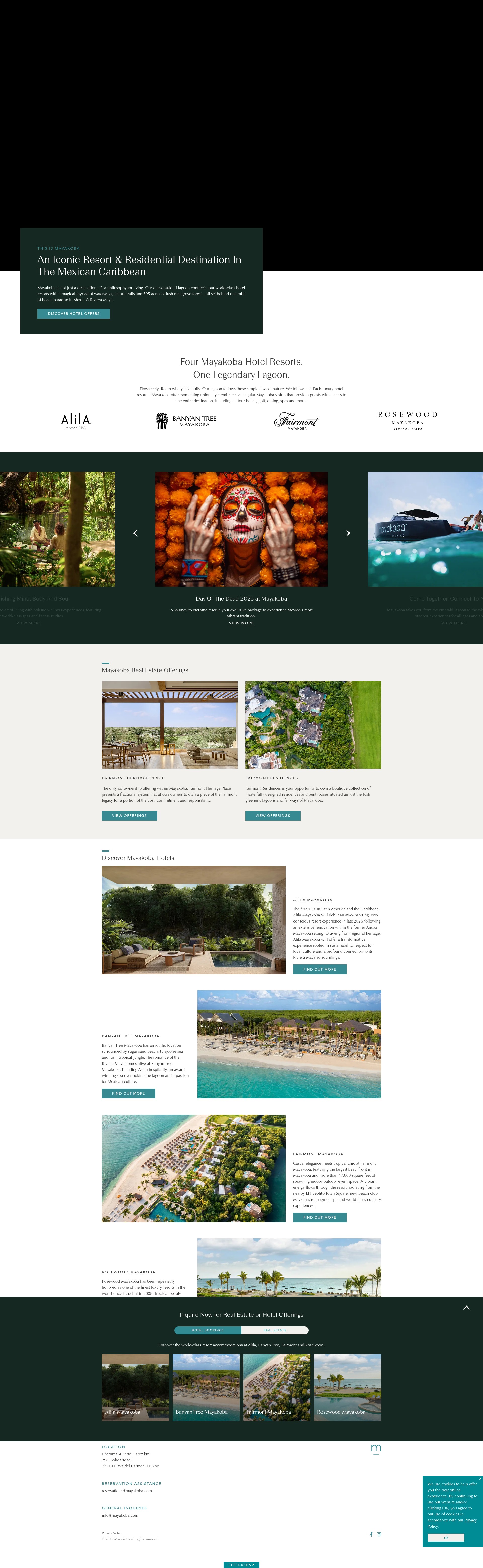 Screenshot of mayakoba.com