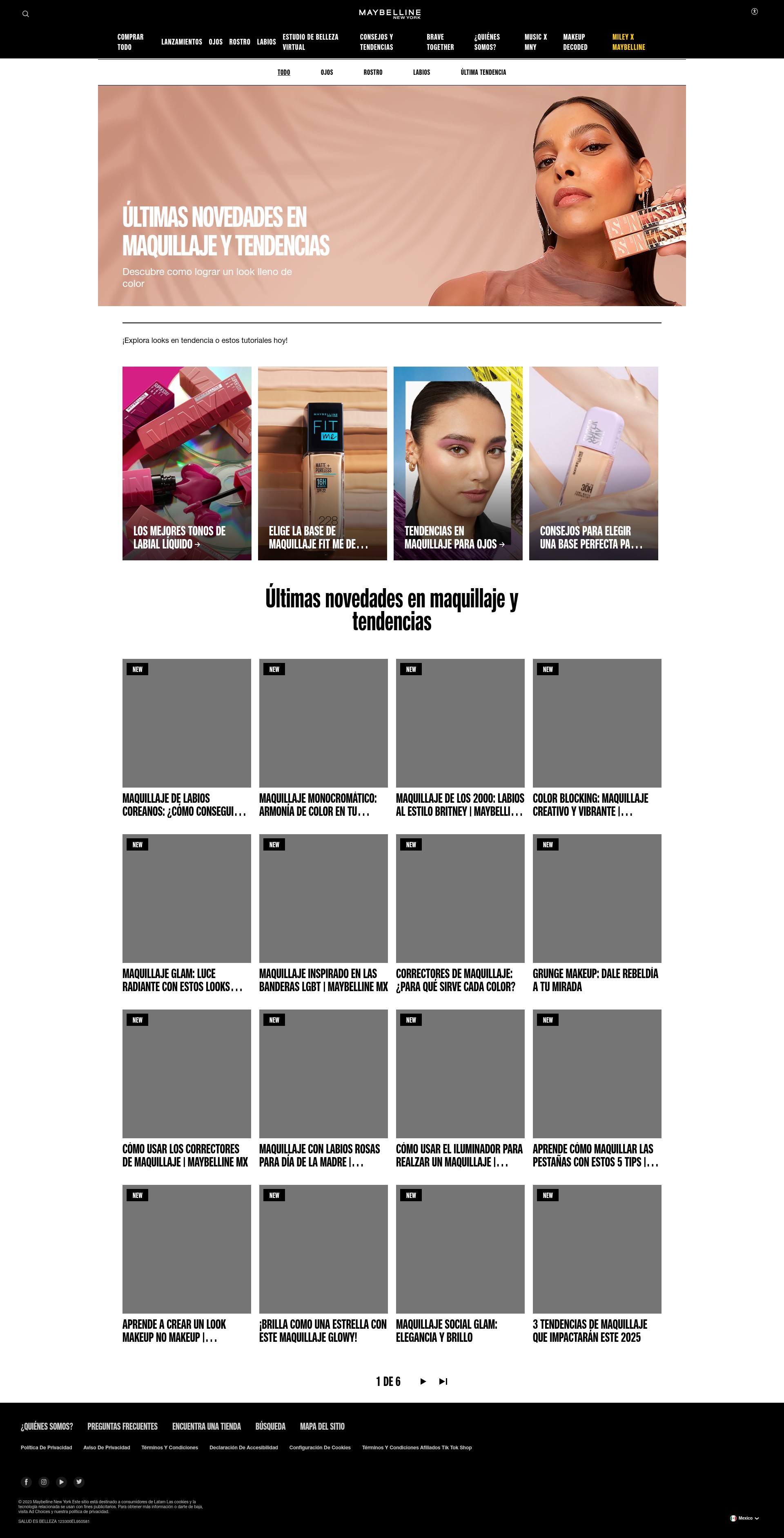 Screenshot of maybelline.com.mx