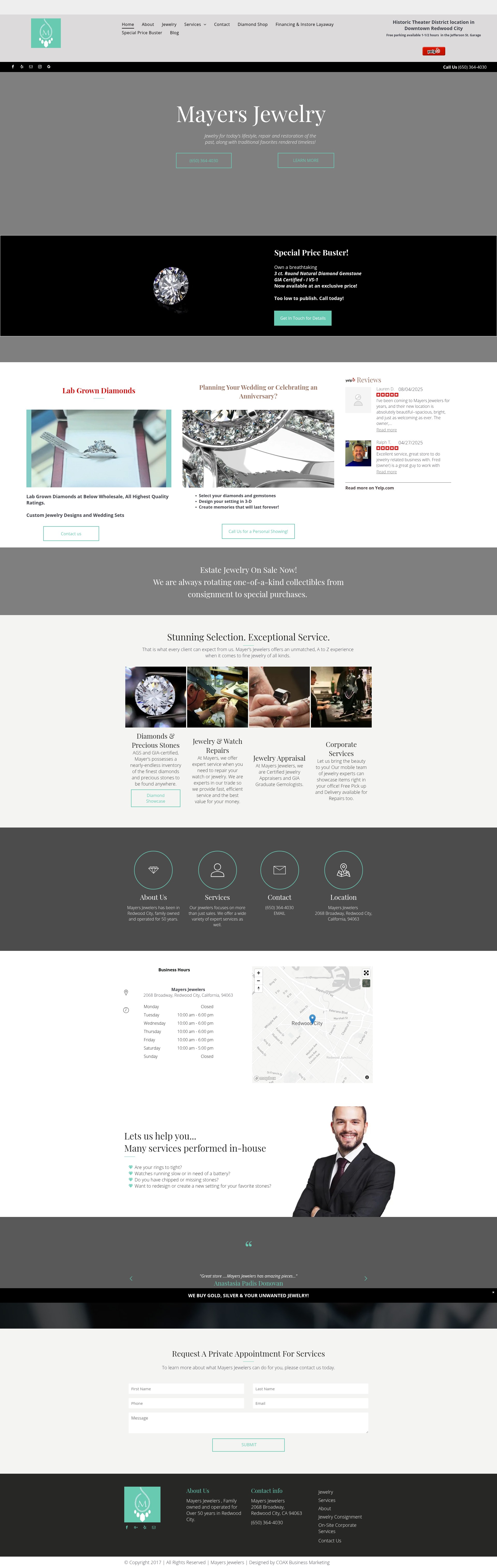 Screenshot of mayersjewelers.net