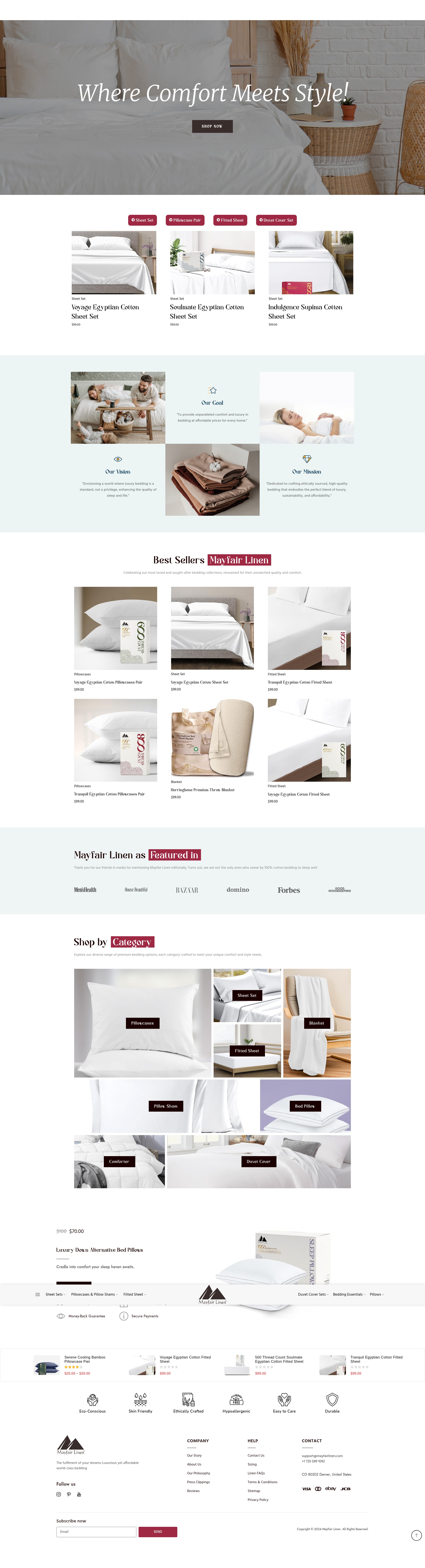 Screenshot of mayfairlinen.com