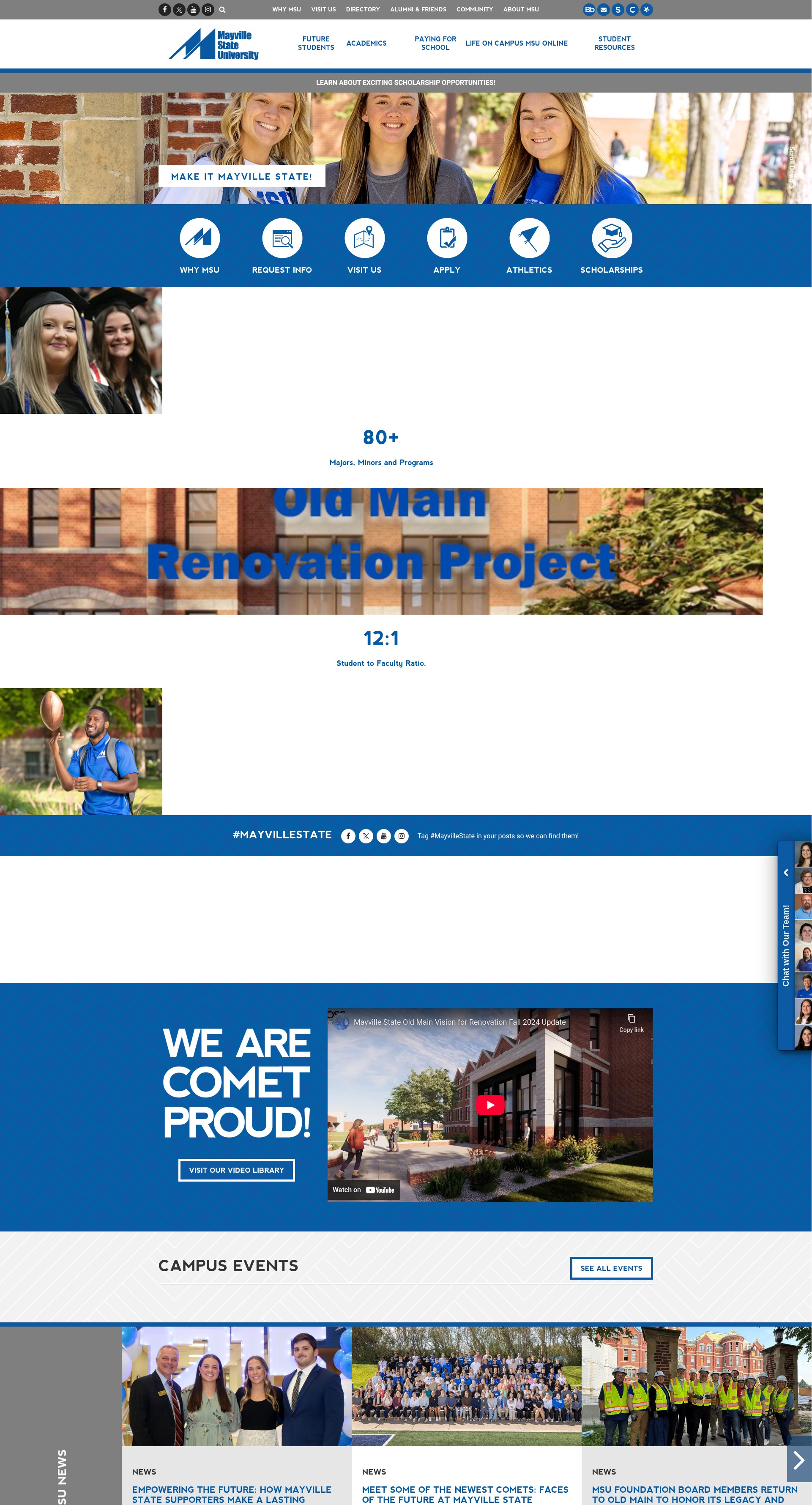 Screenshot of mayvillestate.edu