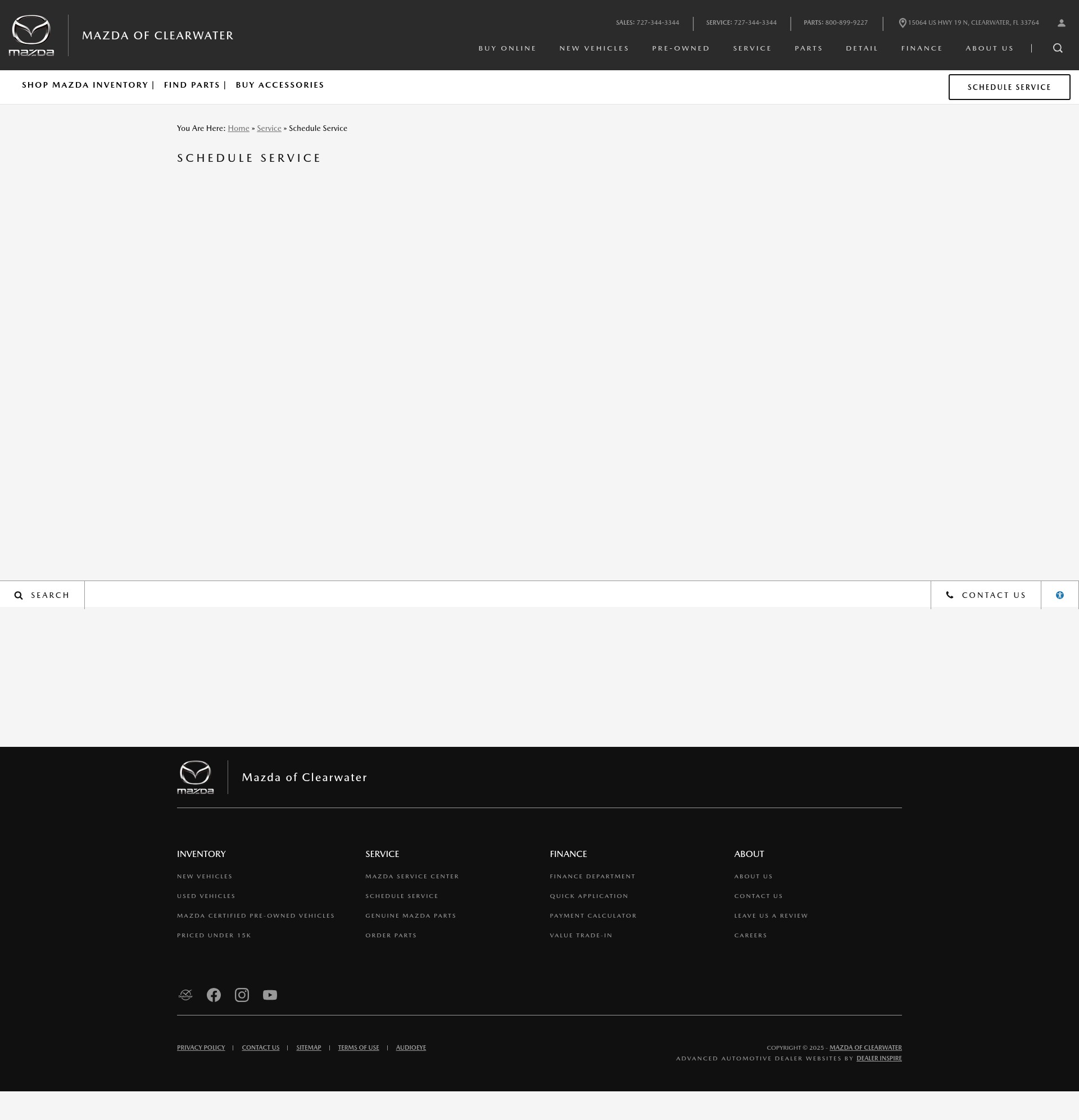 Screenshot of mazdaofclearwater.com