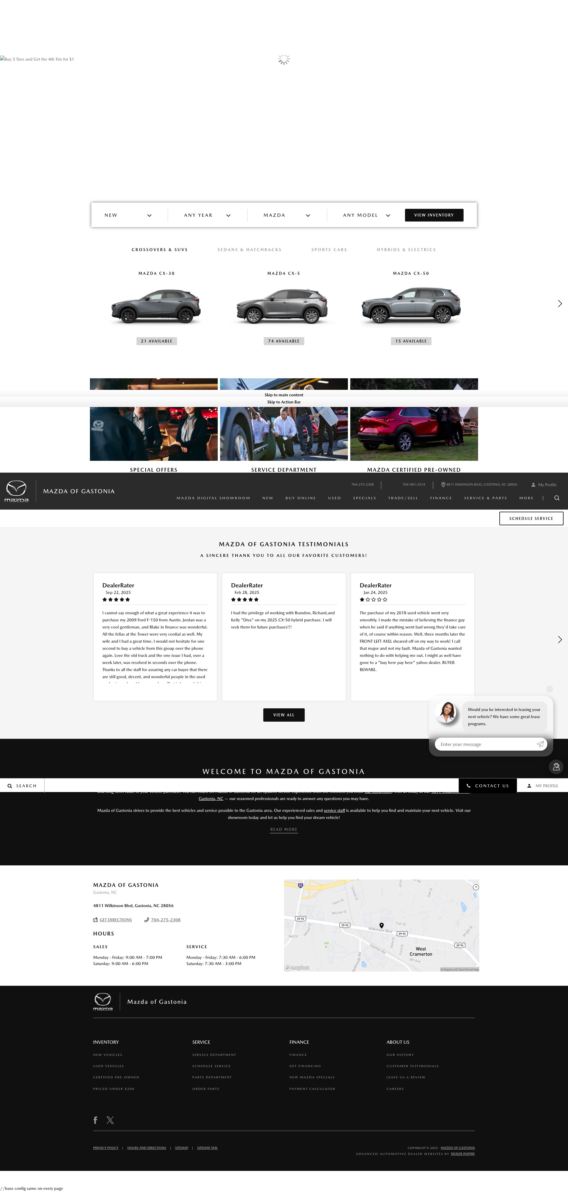 Screenshot of mazdaofgastonia.com