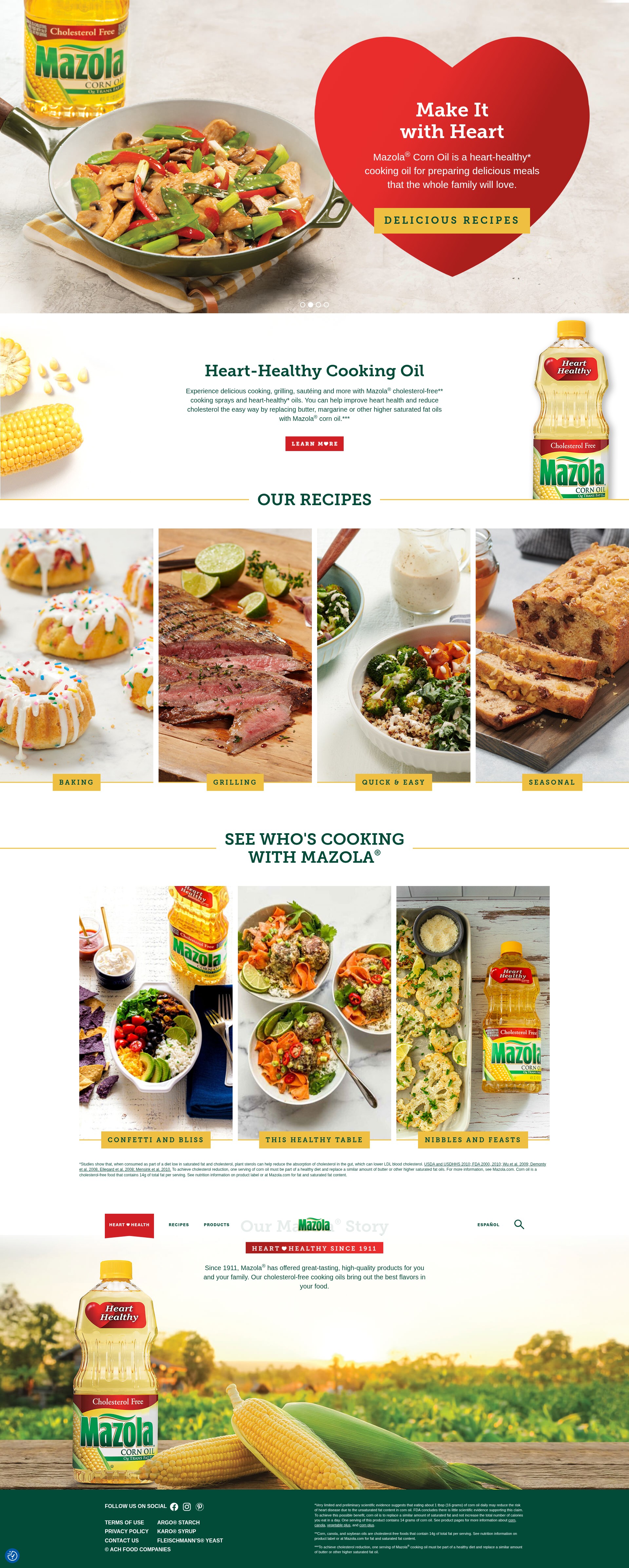 Screenshot of mazola.com