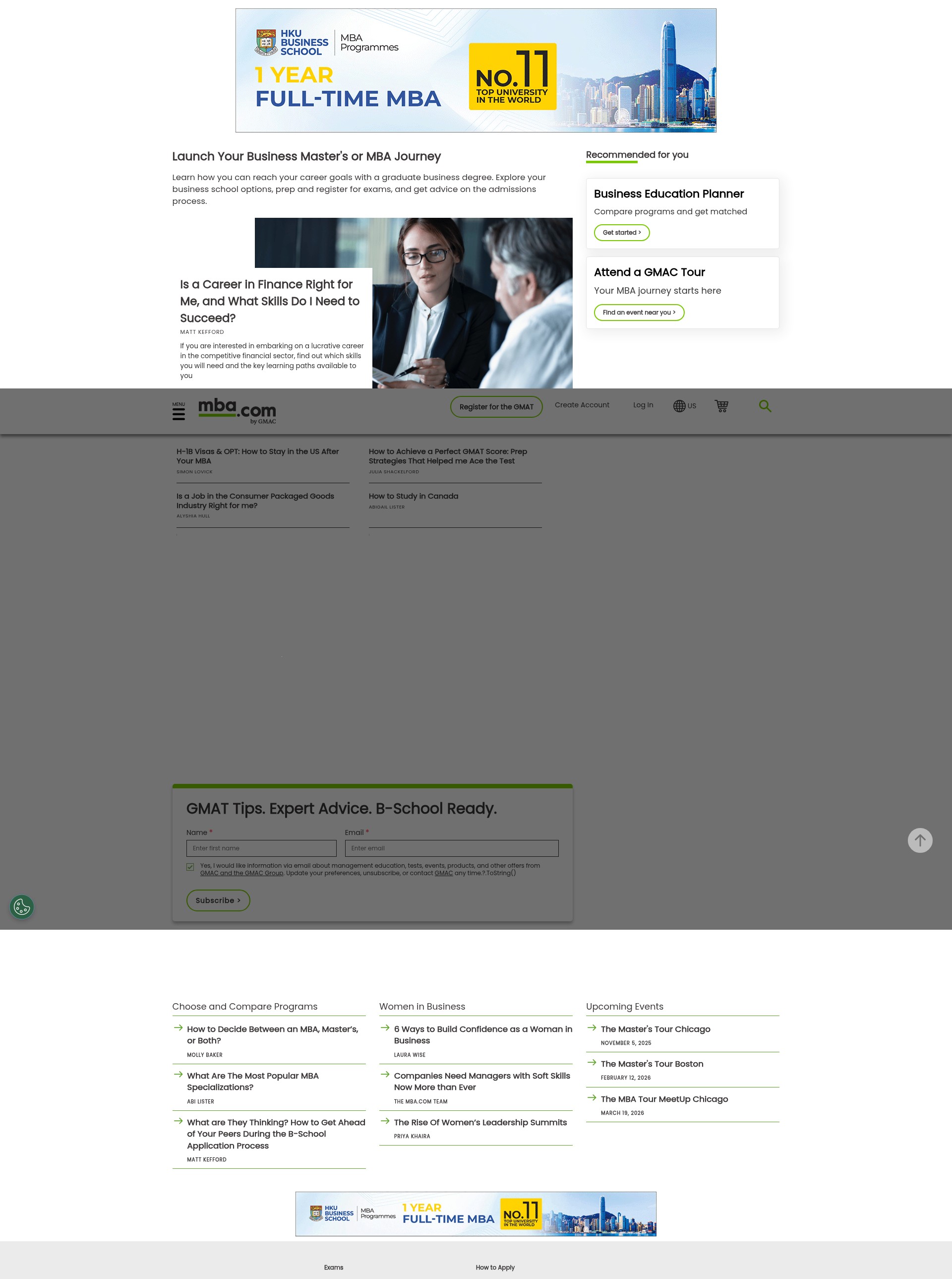 Screenshot of mba.com