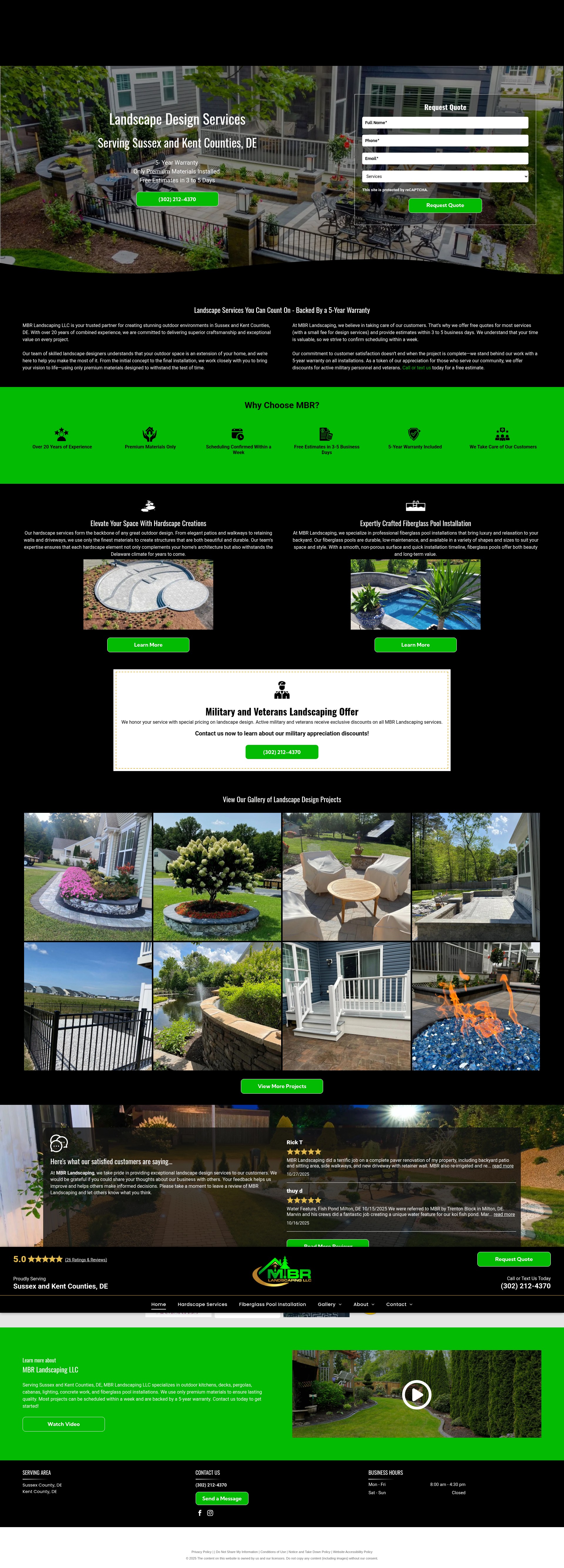 Screenshot of mbrlandscapingllc.com