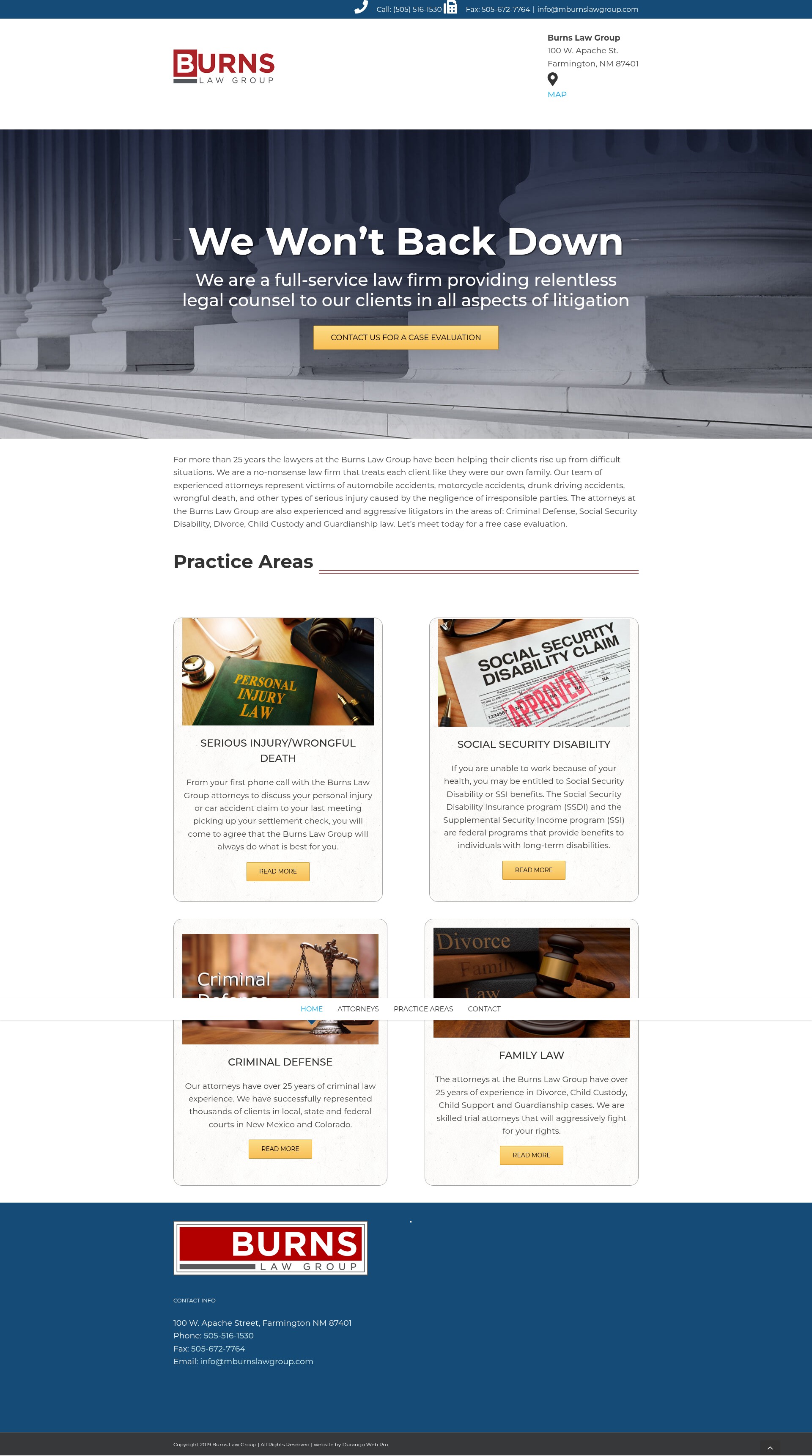 Screenshot of mburnslawgroup.com