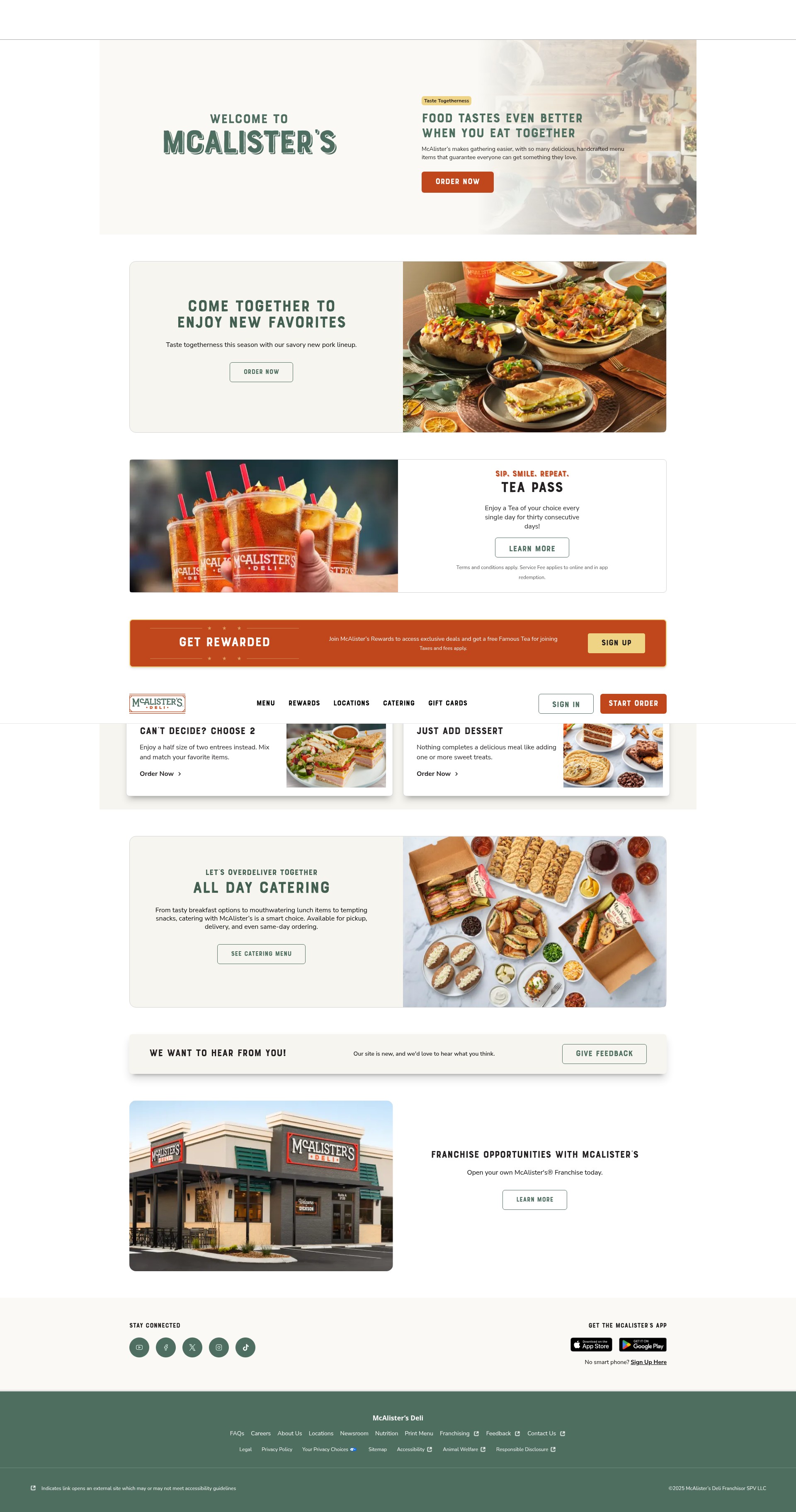 Screenshot of mcalistersdeli.com
