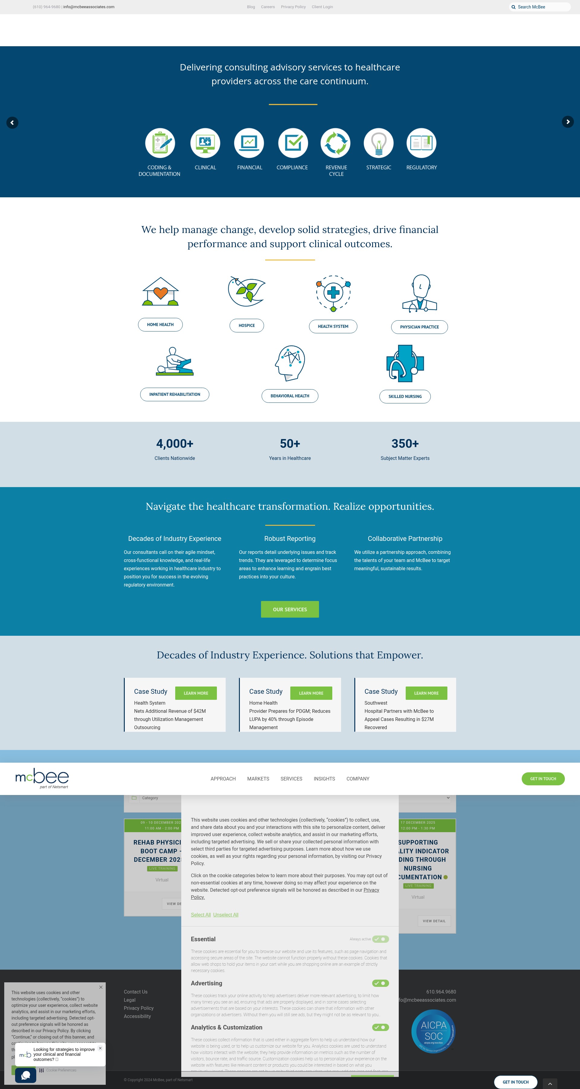 Screenshot of mcbeeassociates.com