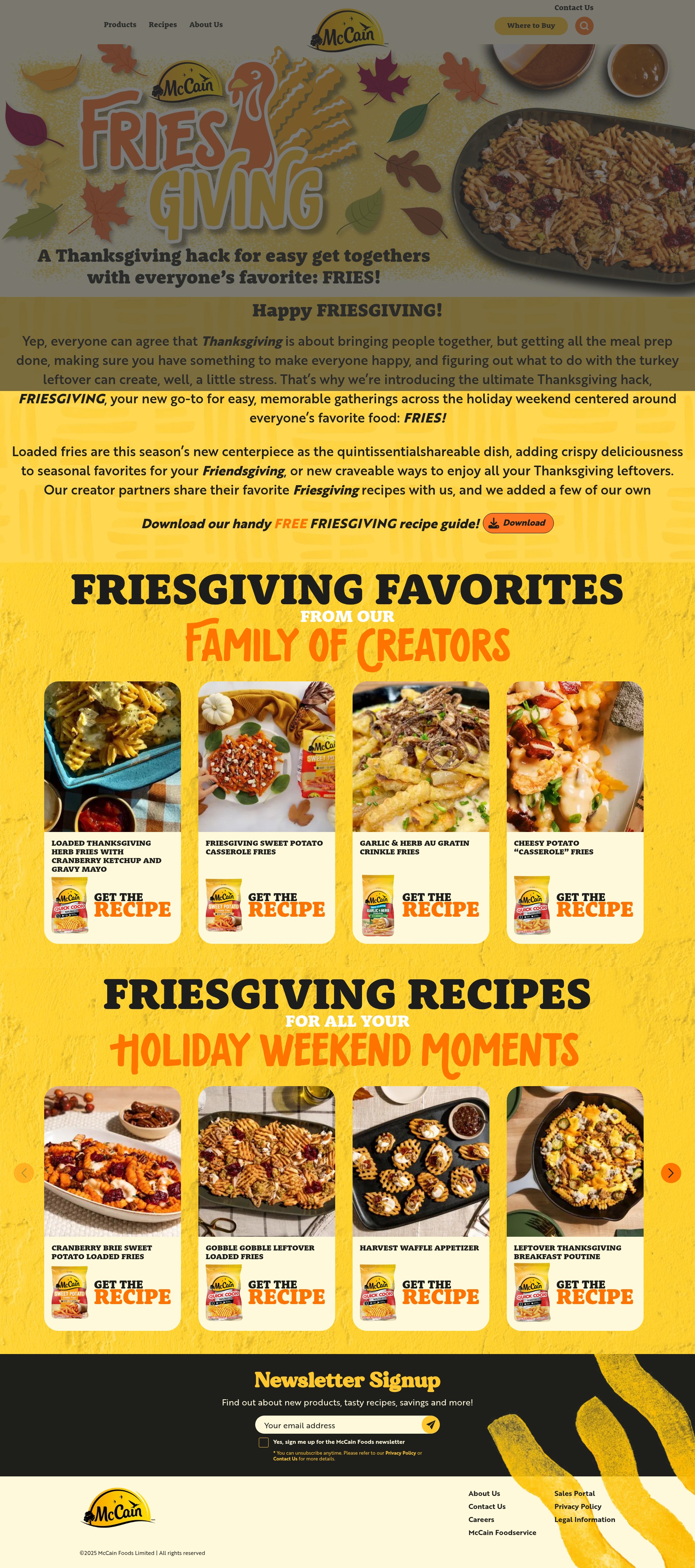 Screenshot of mccainfoodsusa.com