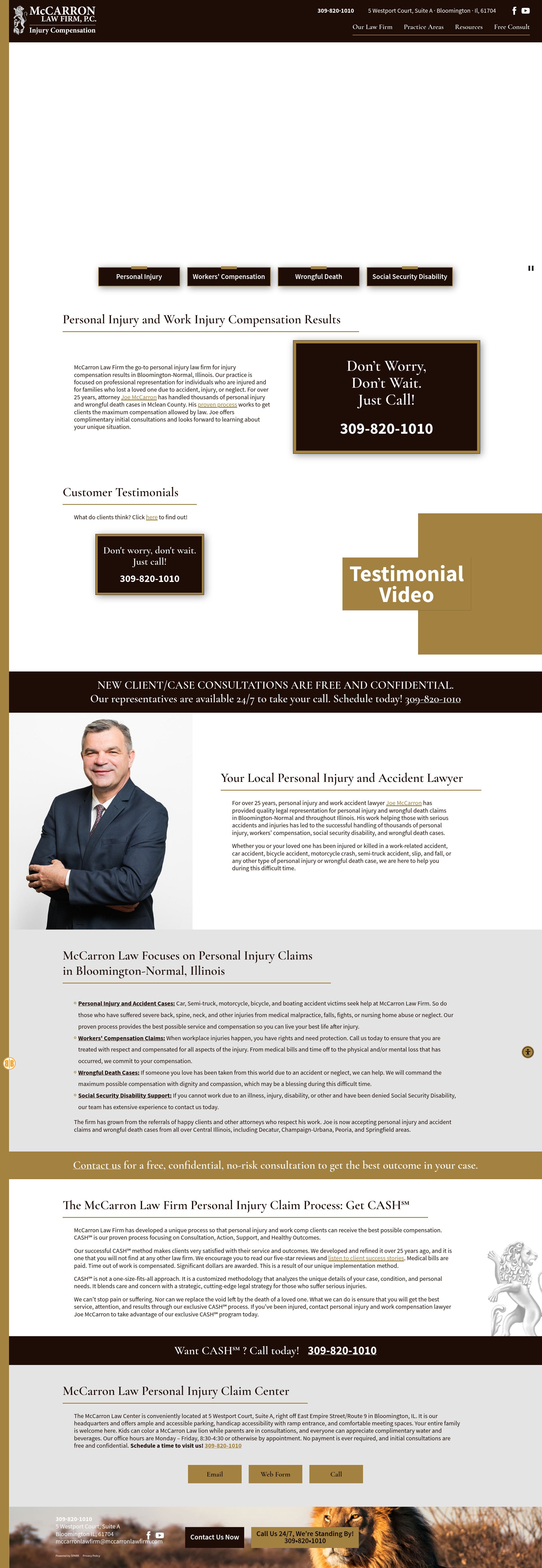 Screenshot of mccarronlawfirm.com