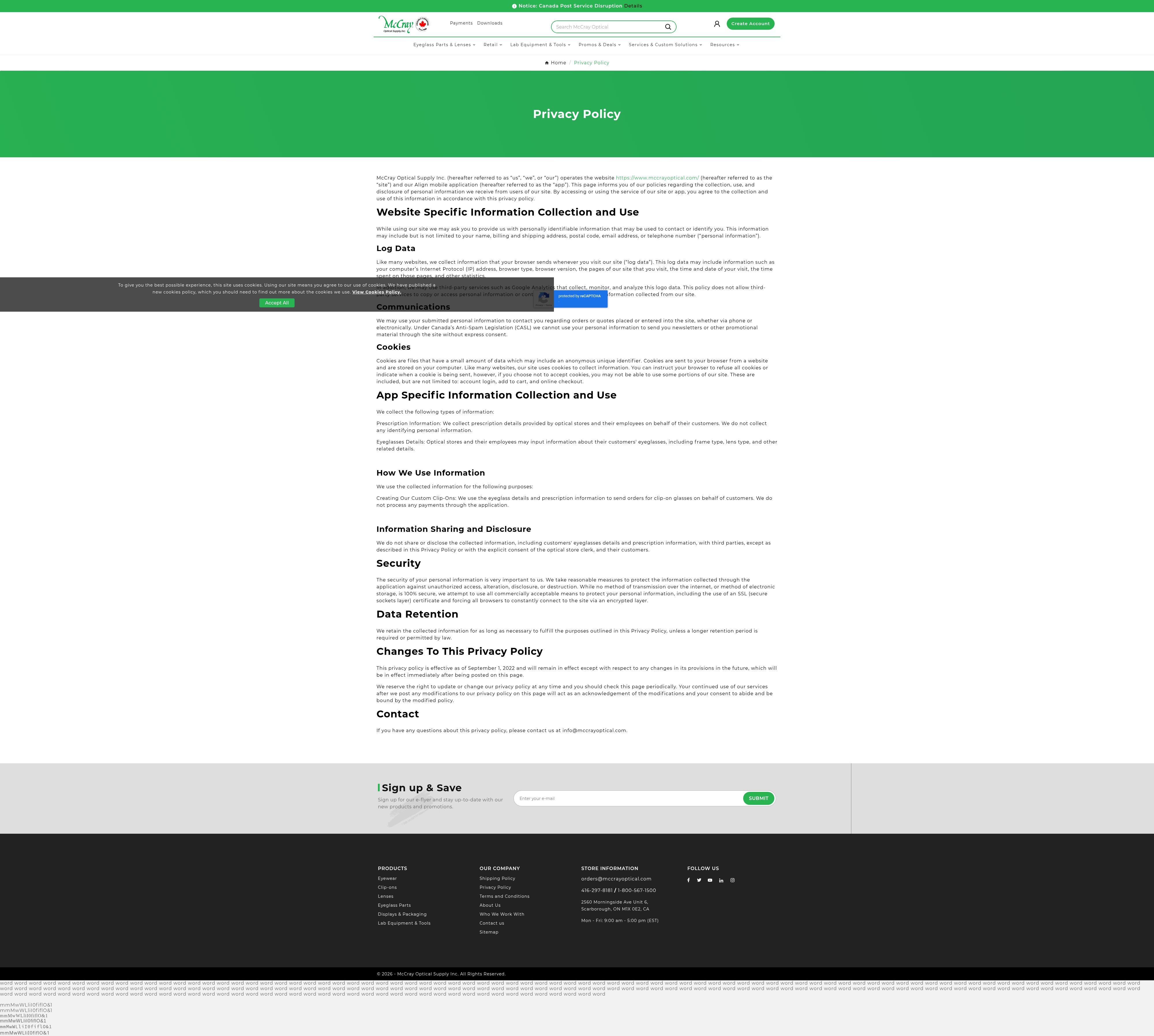 Screenshot of mccrayoptical.com