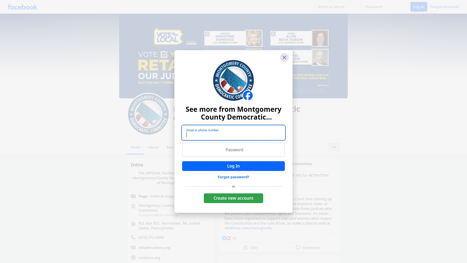 Screenshot of mcdems.org