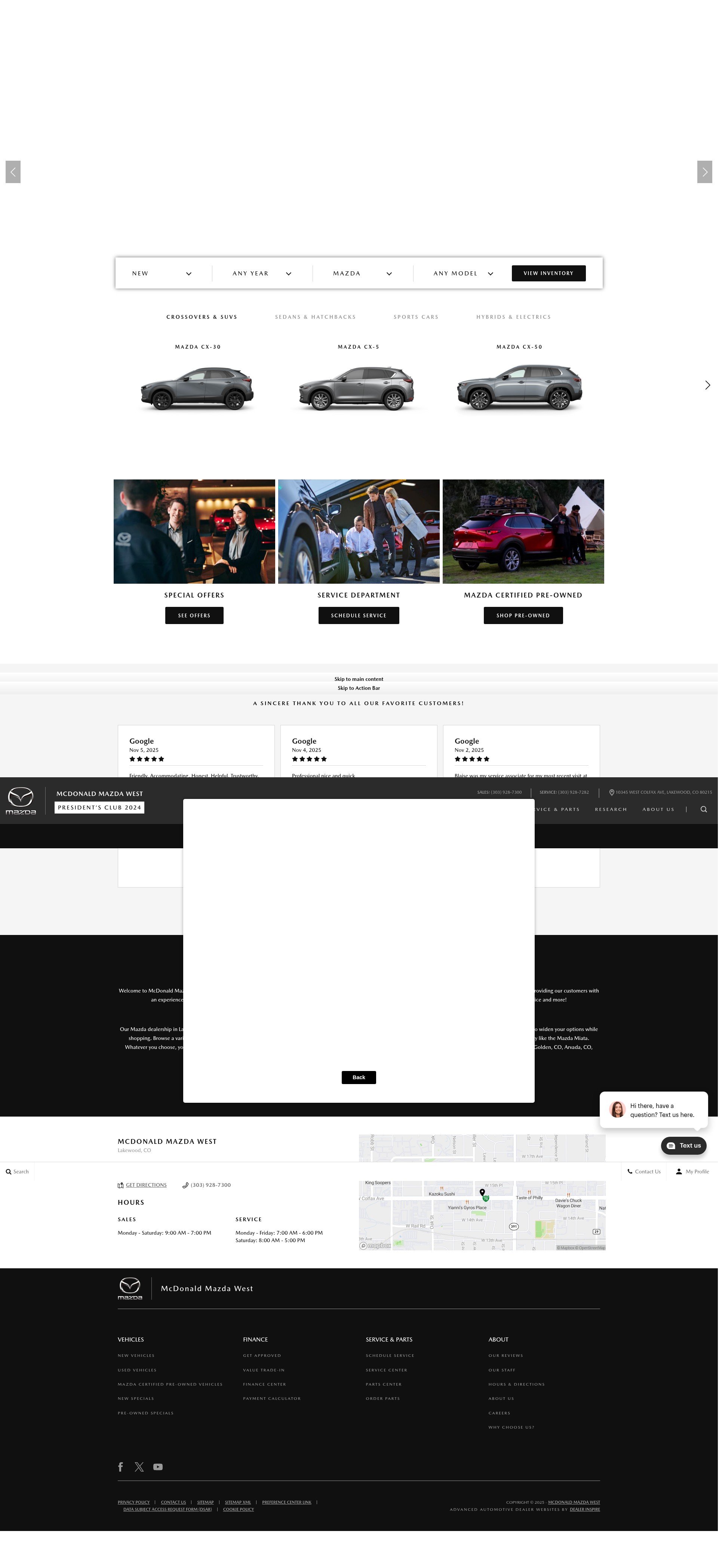Screenshot of mcdonaldmazdawest.com