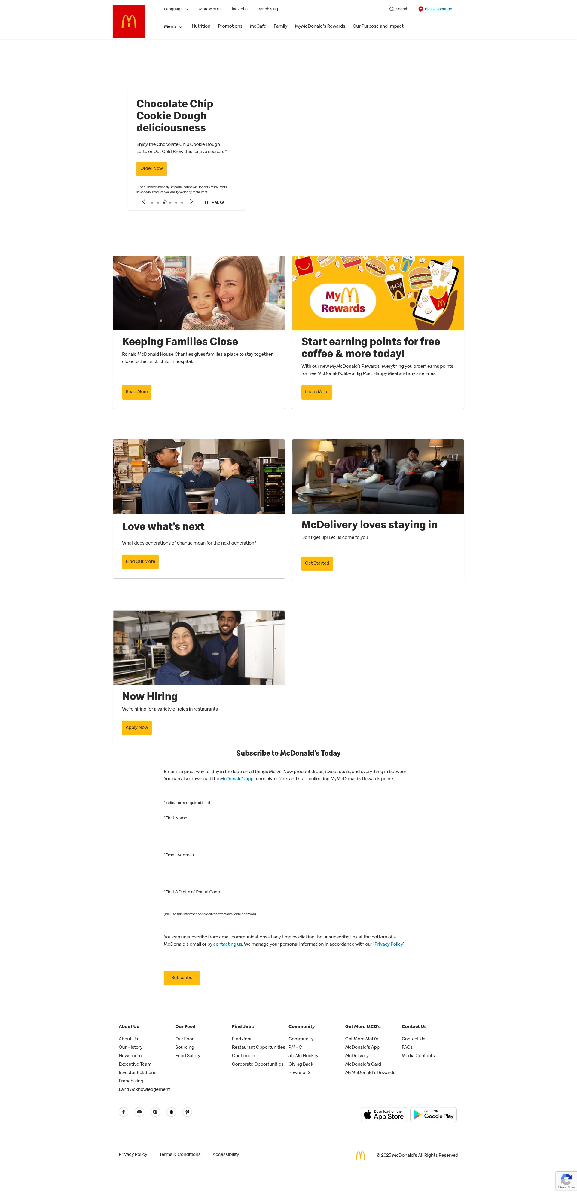 Screenshot of mcdonalds.ca
