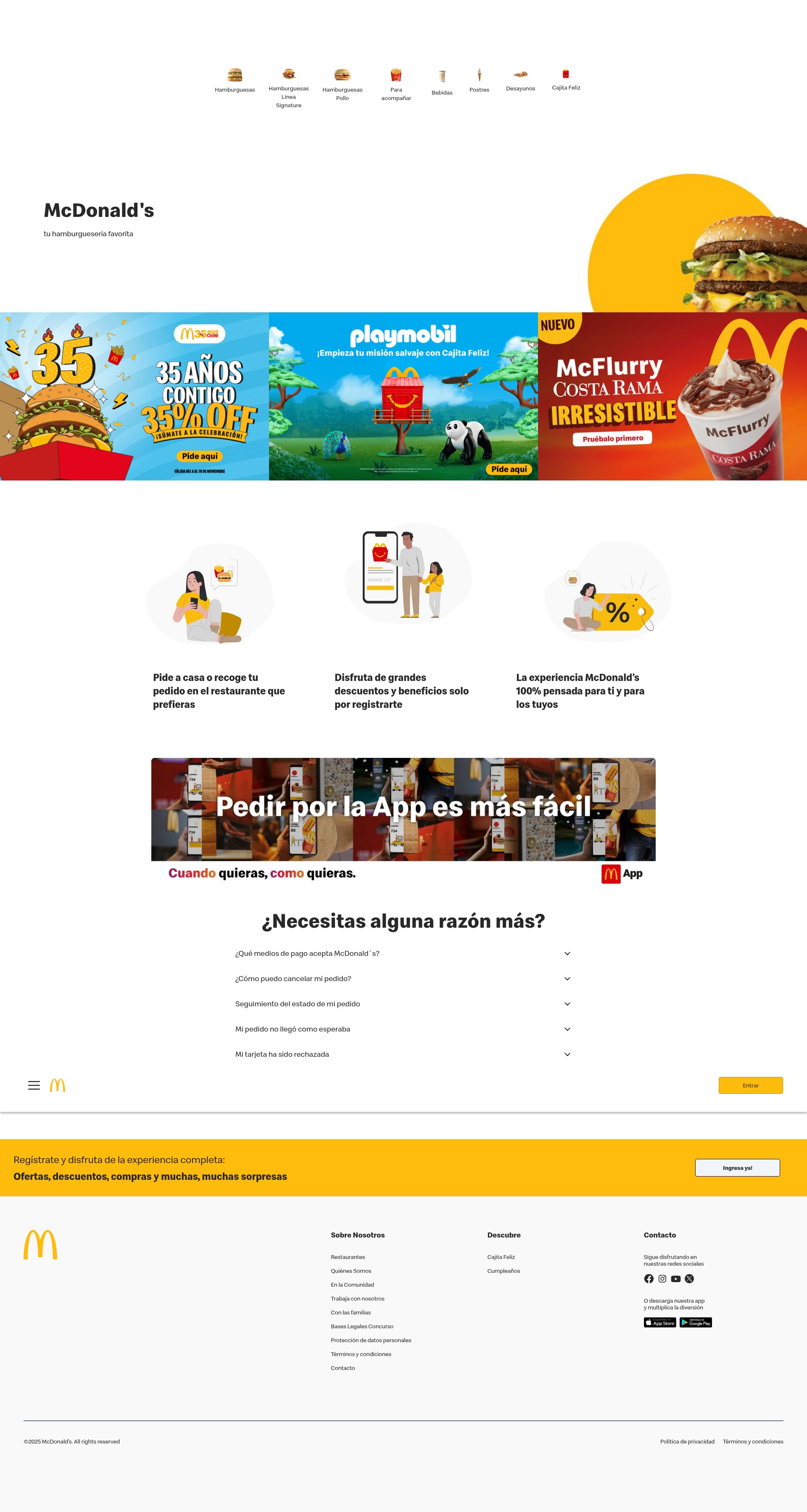 Screenshot of mcdonalds.cl