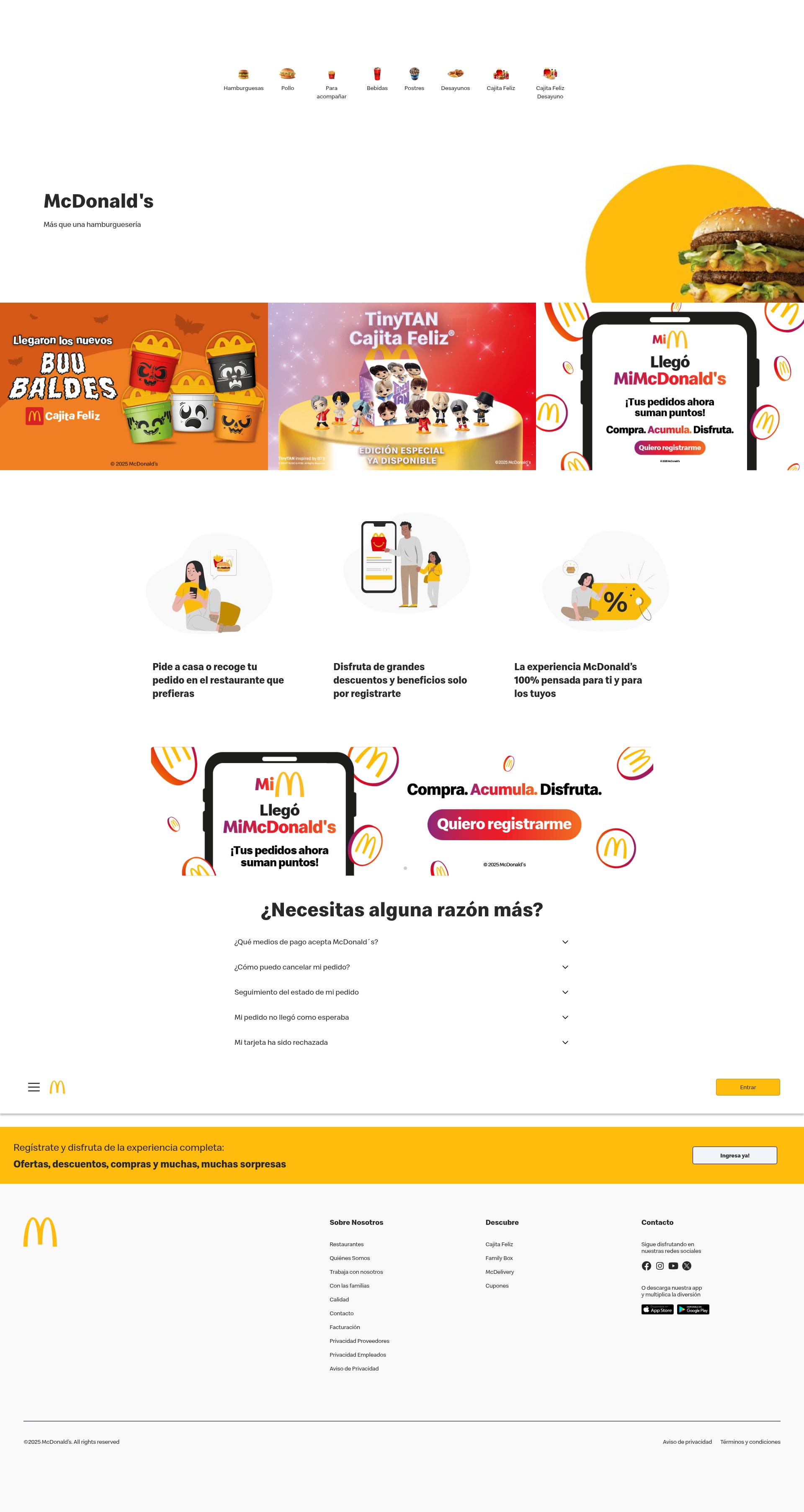 Screenshot of mcdonalds.com.mx